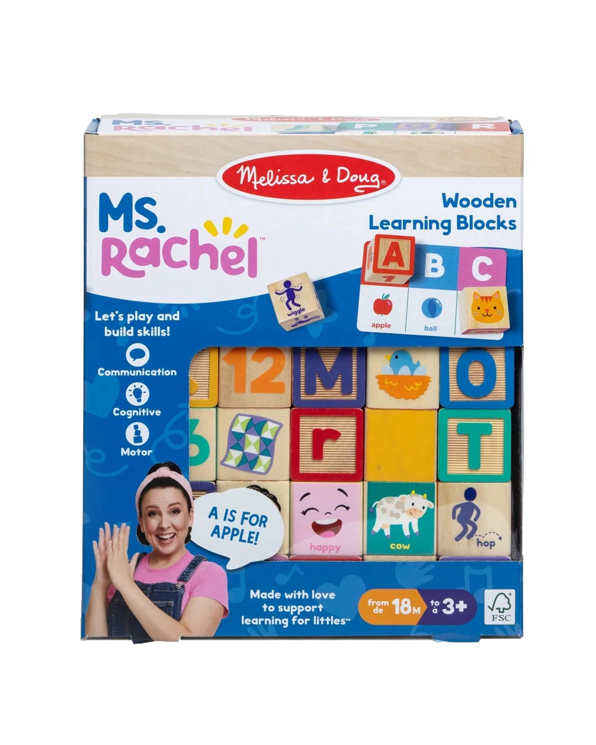 1 Melissa & Doug Melissa and Doug Ms Rachel Wooden Learning Blocks, 1 of 9