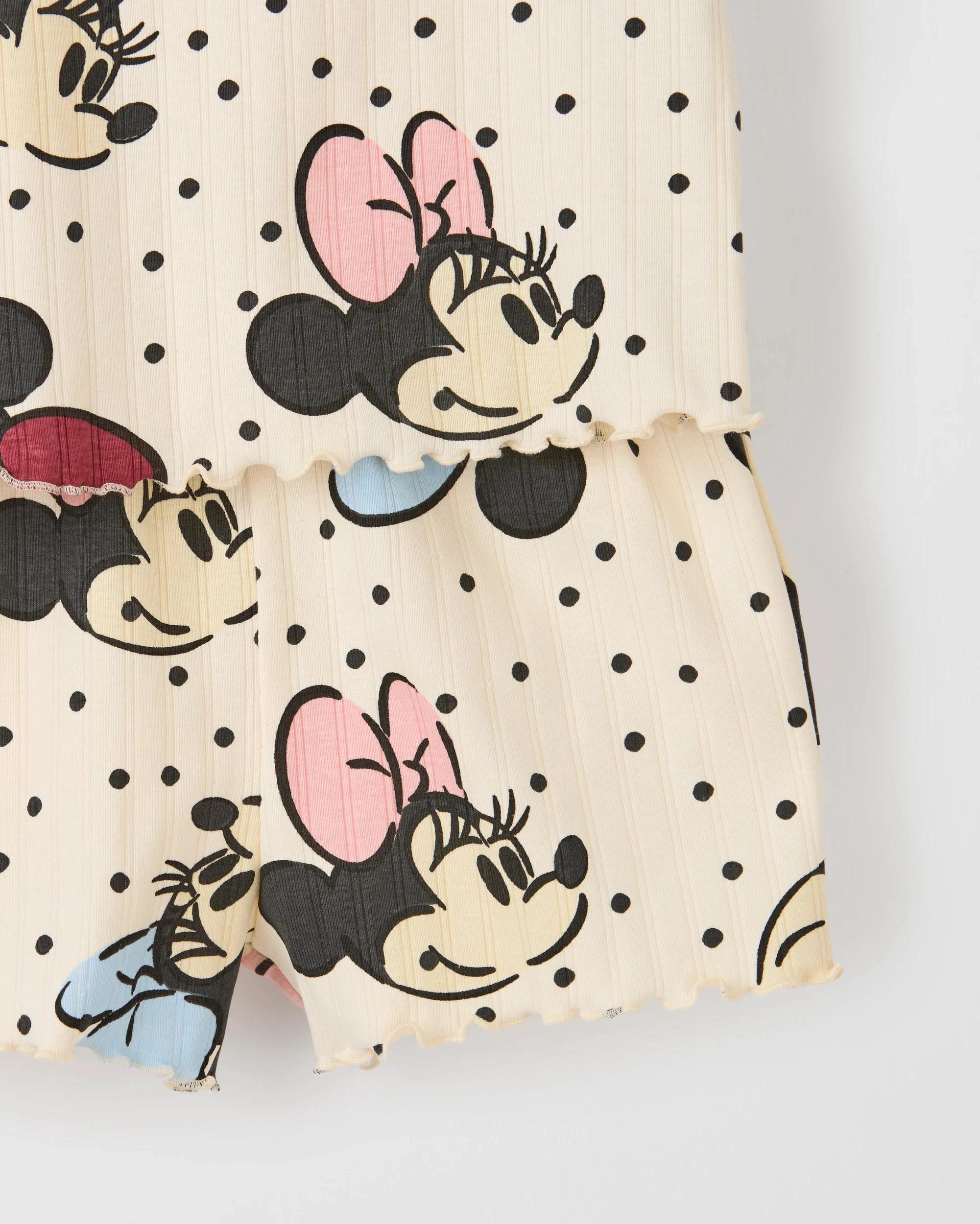 6 Disney Australian Cotton Younger Girls Rib Pyjama Set MINNIE, 6 of 7