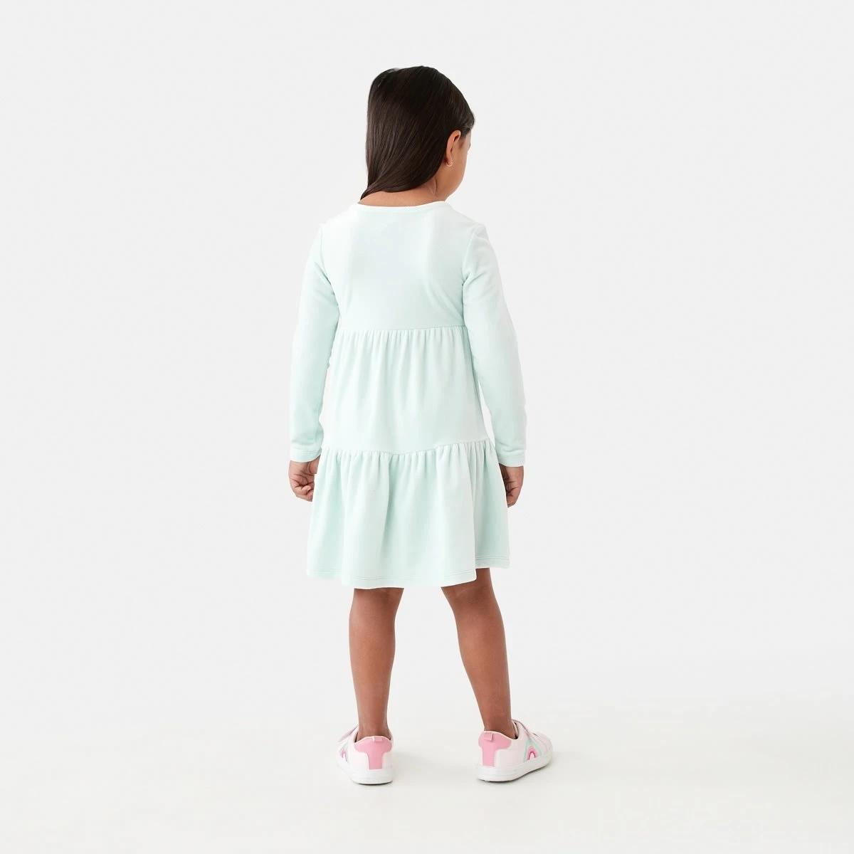 7 Long Sleeve Velour Tier Dress Butterfly, 7 of 9