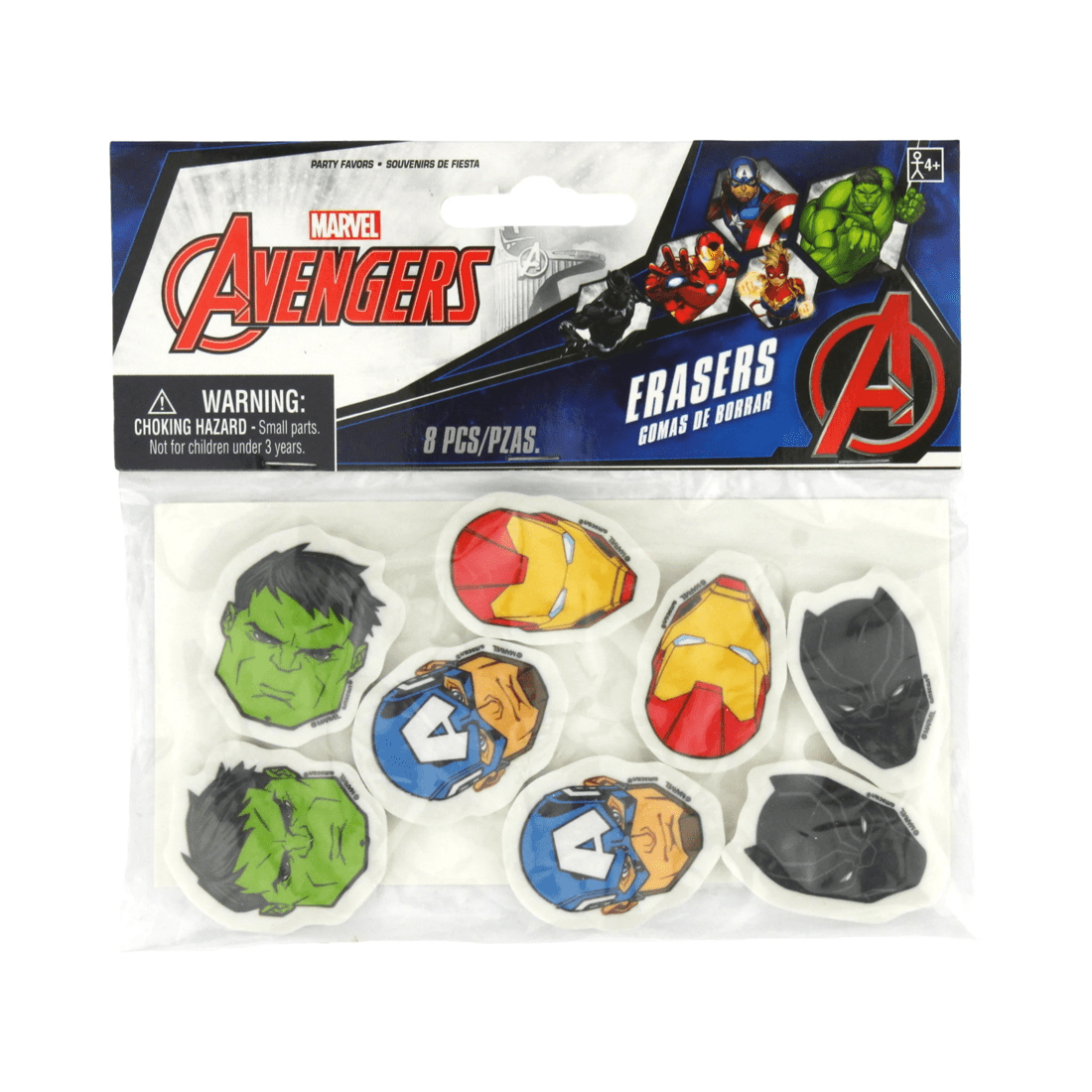 2 Amscan Marvel Avengers Powers Unite Erasers Pack of 8, 2 of 2