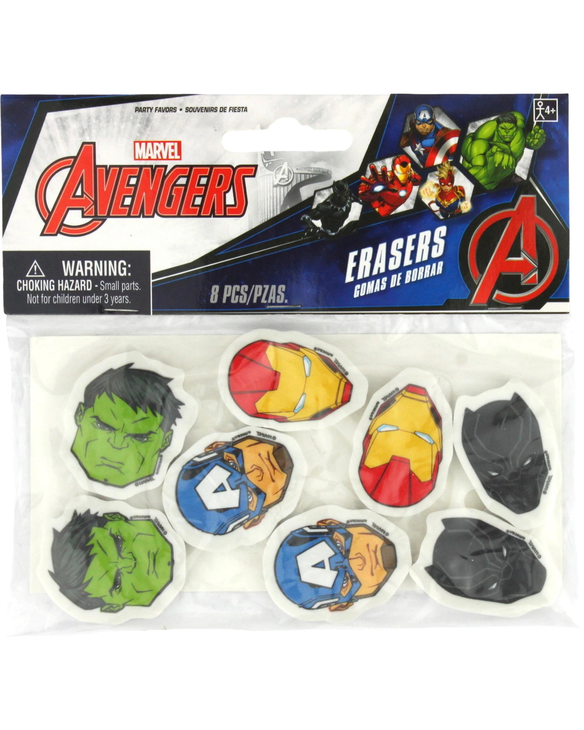 2 Marvel Marvel Avengers Powers Unite Erasers Pack of 8, 2 of 2