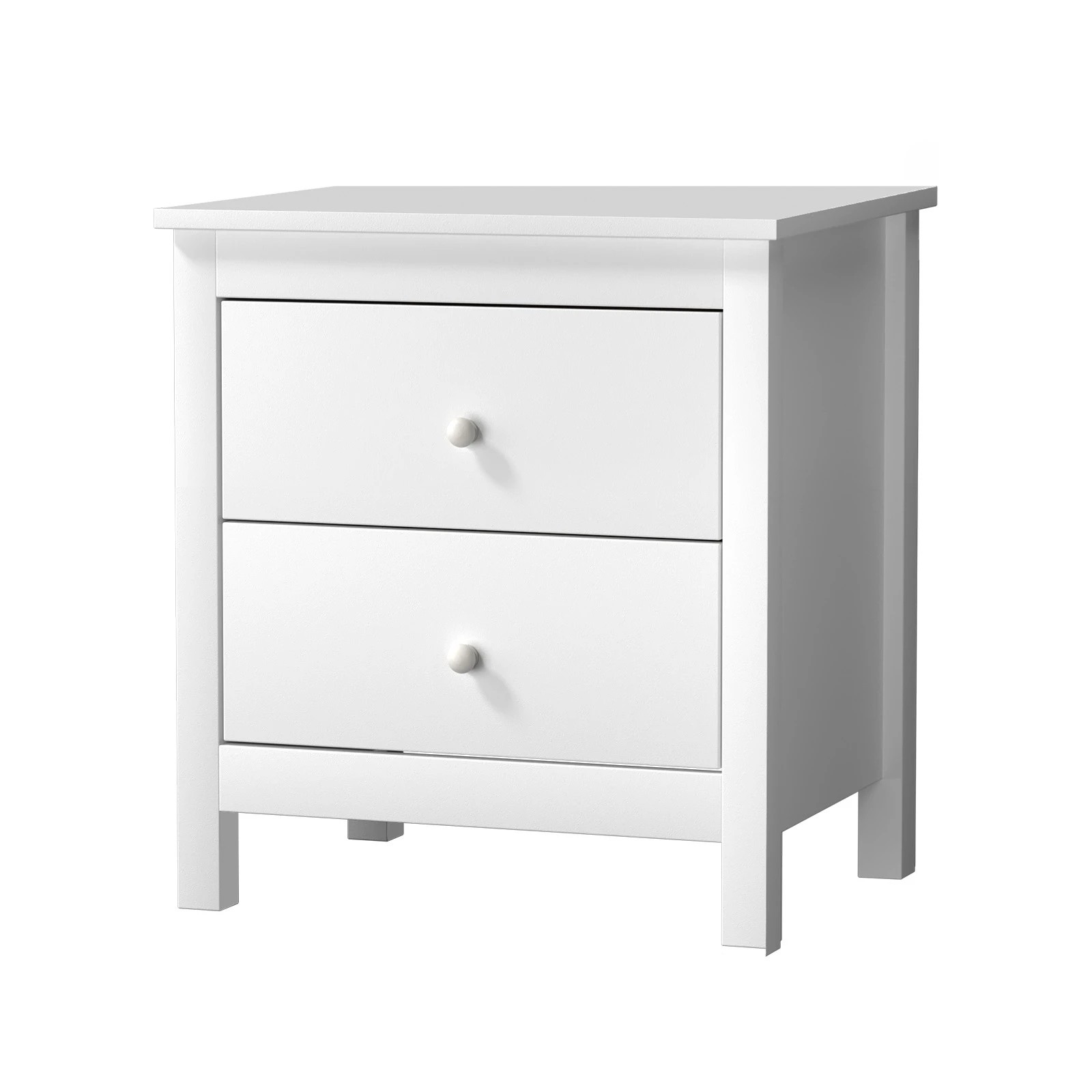 1 Oikiture Bedside Table Nightstand Side End Table 2 Drawers
 - White, 1 of 10