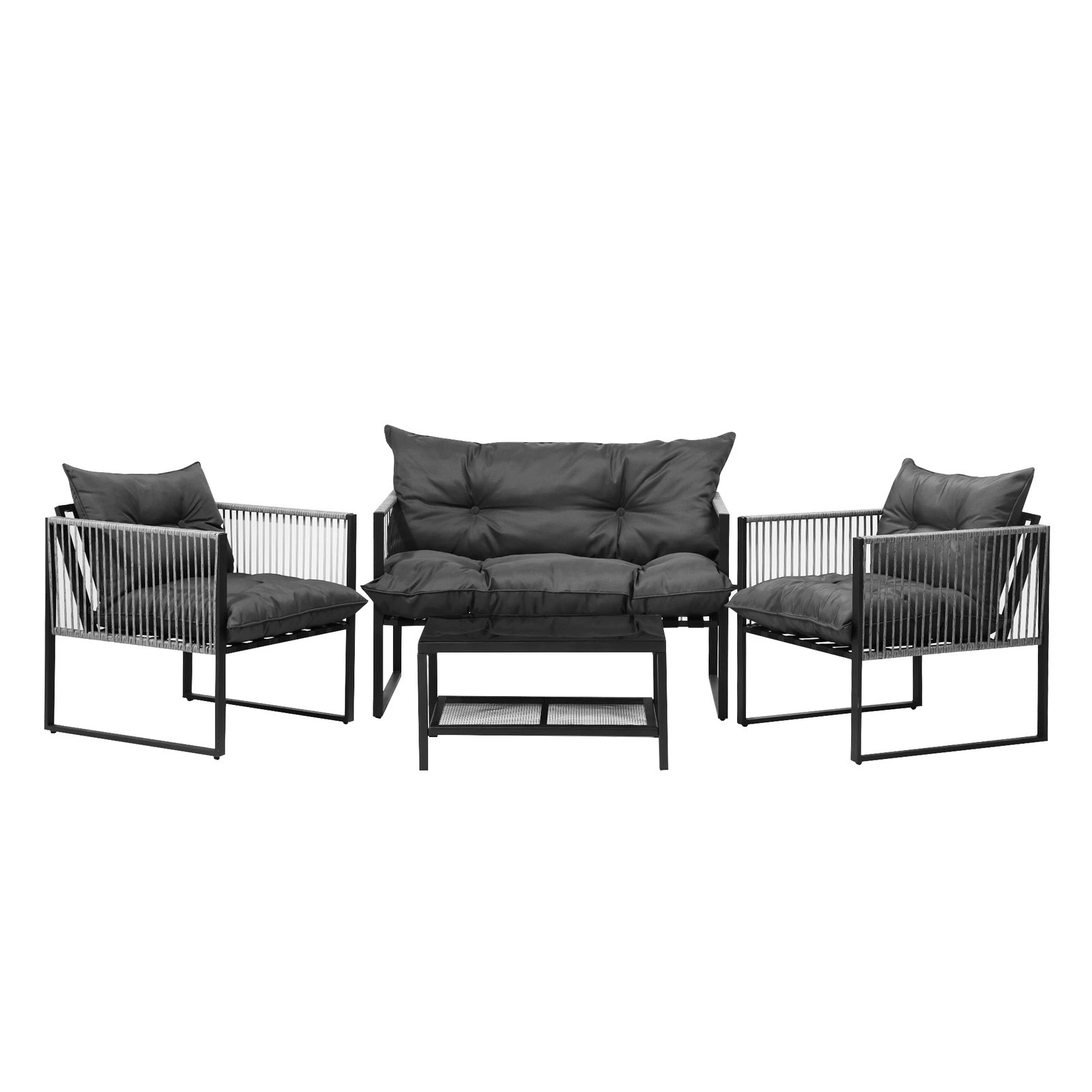 5 Livsip 4 Piece Outdoor Furniture Setting Garden Patio Lounge Sofa Chairs
 - Multi, 5 of 9