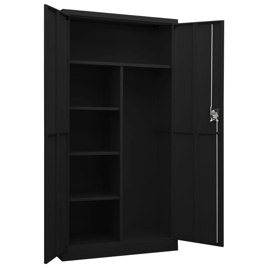 3 vidaXL Locker Cabinet Steel - Black, 3 of 6