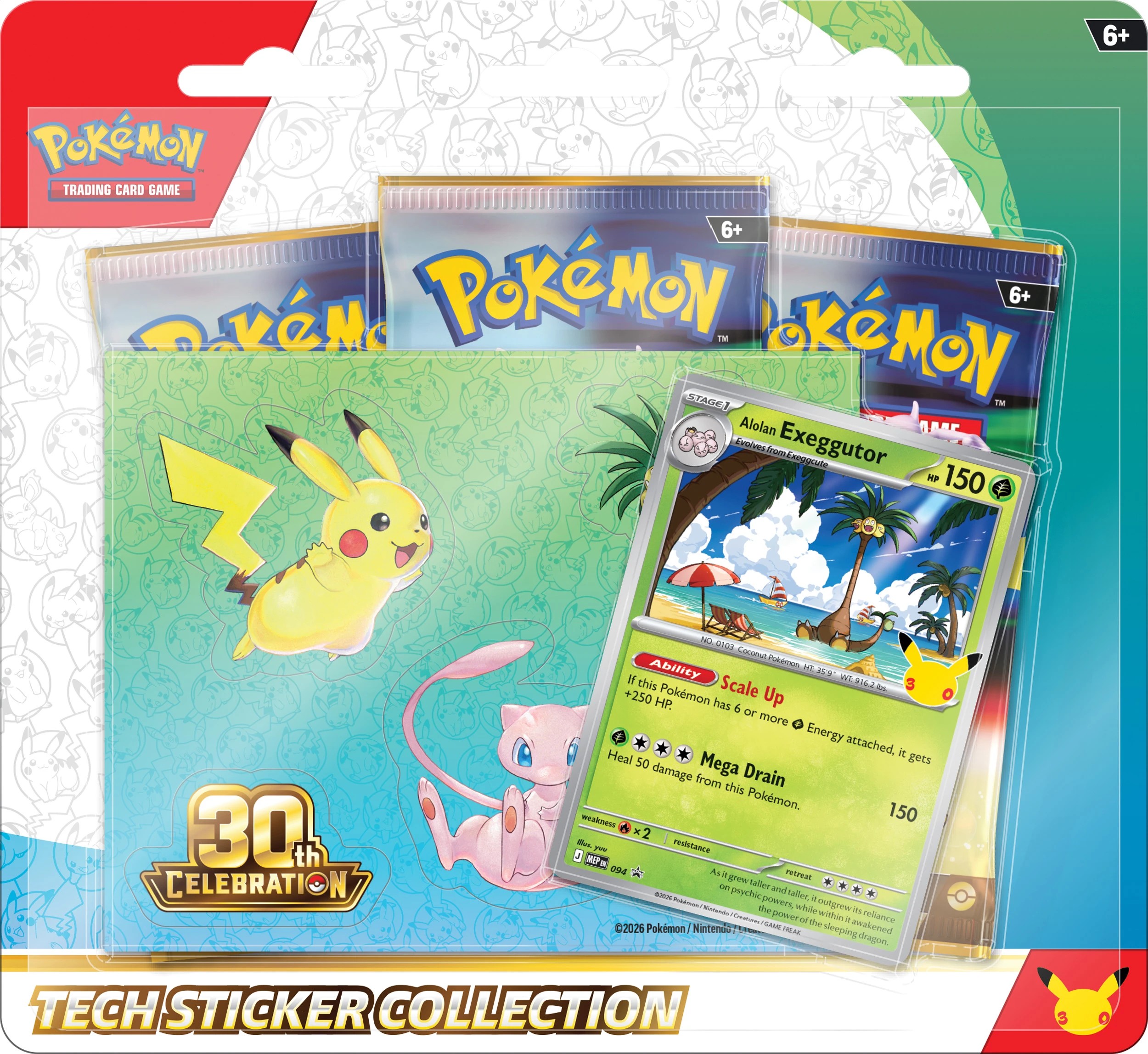 4 Pokemon Trading Card Game: 30th Celebration Tech Sticker Collection - Assorted, 4 of 5