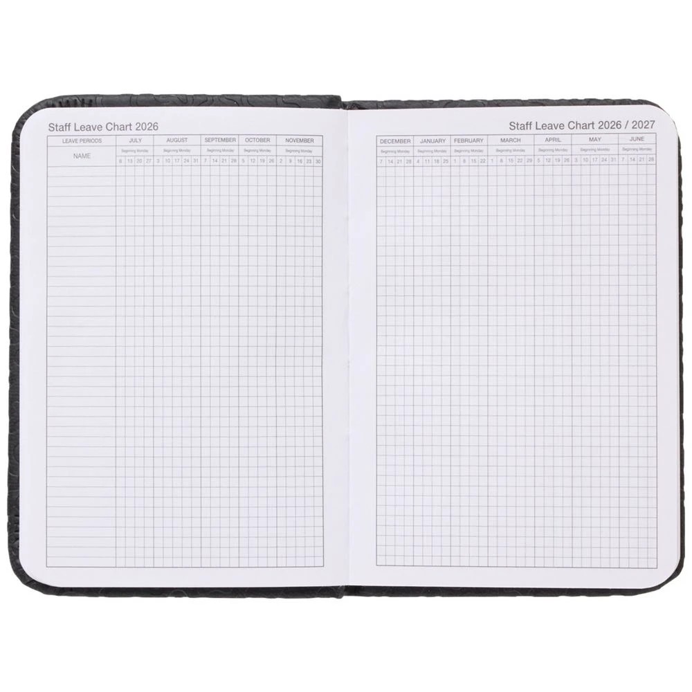 5 J.Burrows A7 Week-To-View Embossed Diary FY26/27 Black, 5 of 6