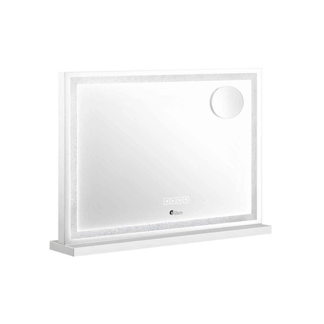 5 Oikiture Bluetooth Hollywood Led Makeup Mirror 58x49cm Crystal Vanity Mirrors
 - White, 5 of 7