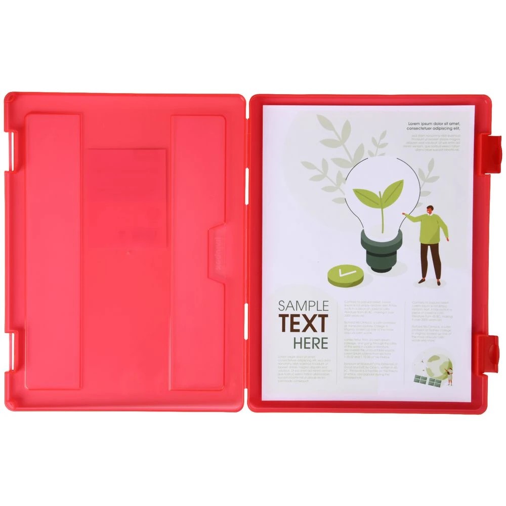 4 J.Burrows Stationery Case A4 Clip Closure Red, 4 of 4