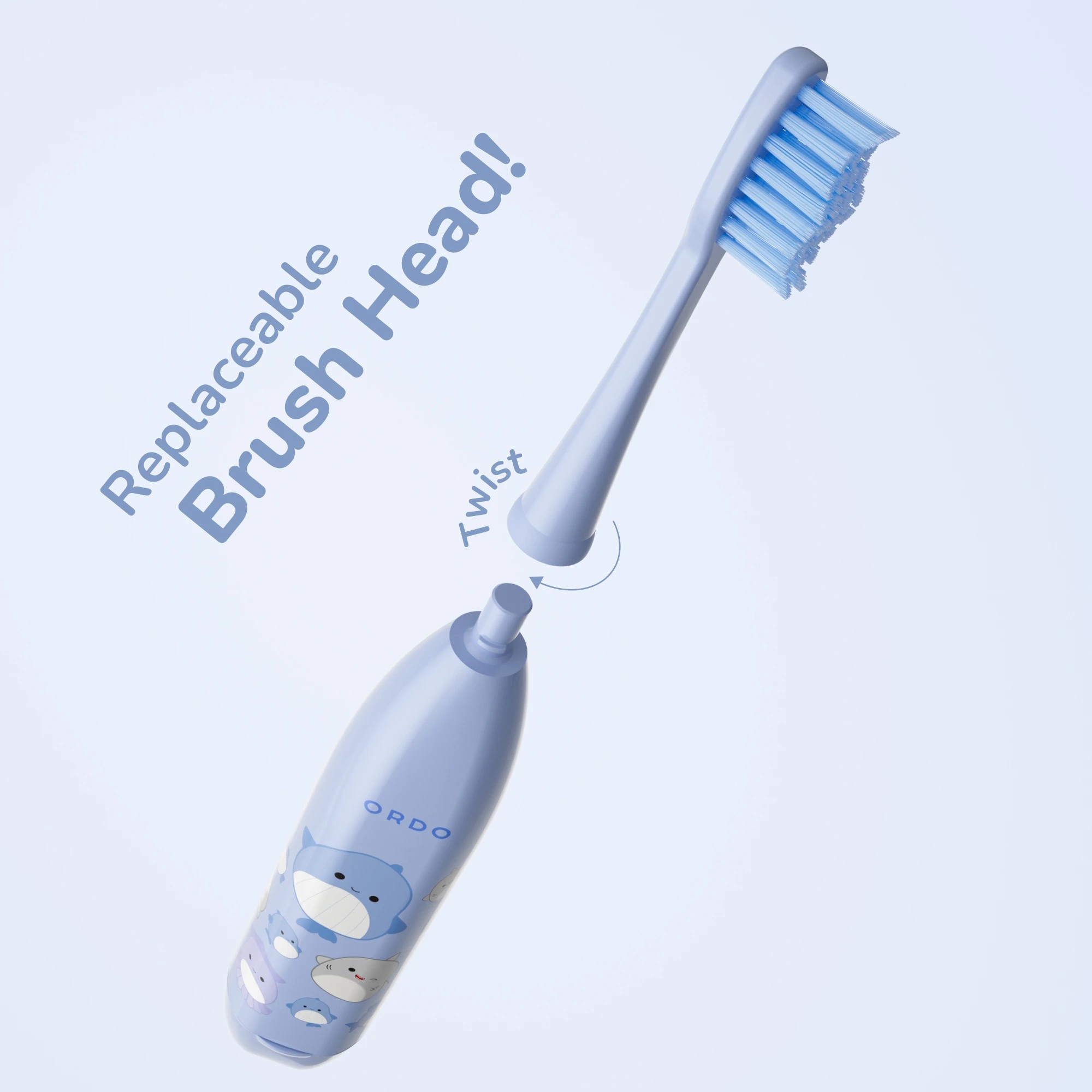 4 Original Squishmallows Ordo Sonic Kids Battery Toothbrush - Samir, 4 of 9