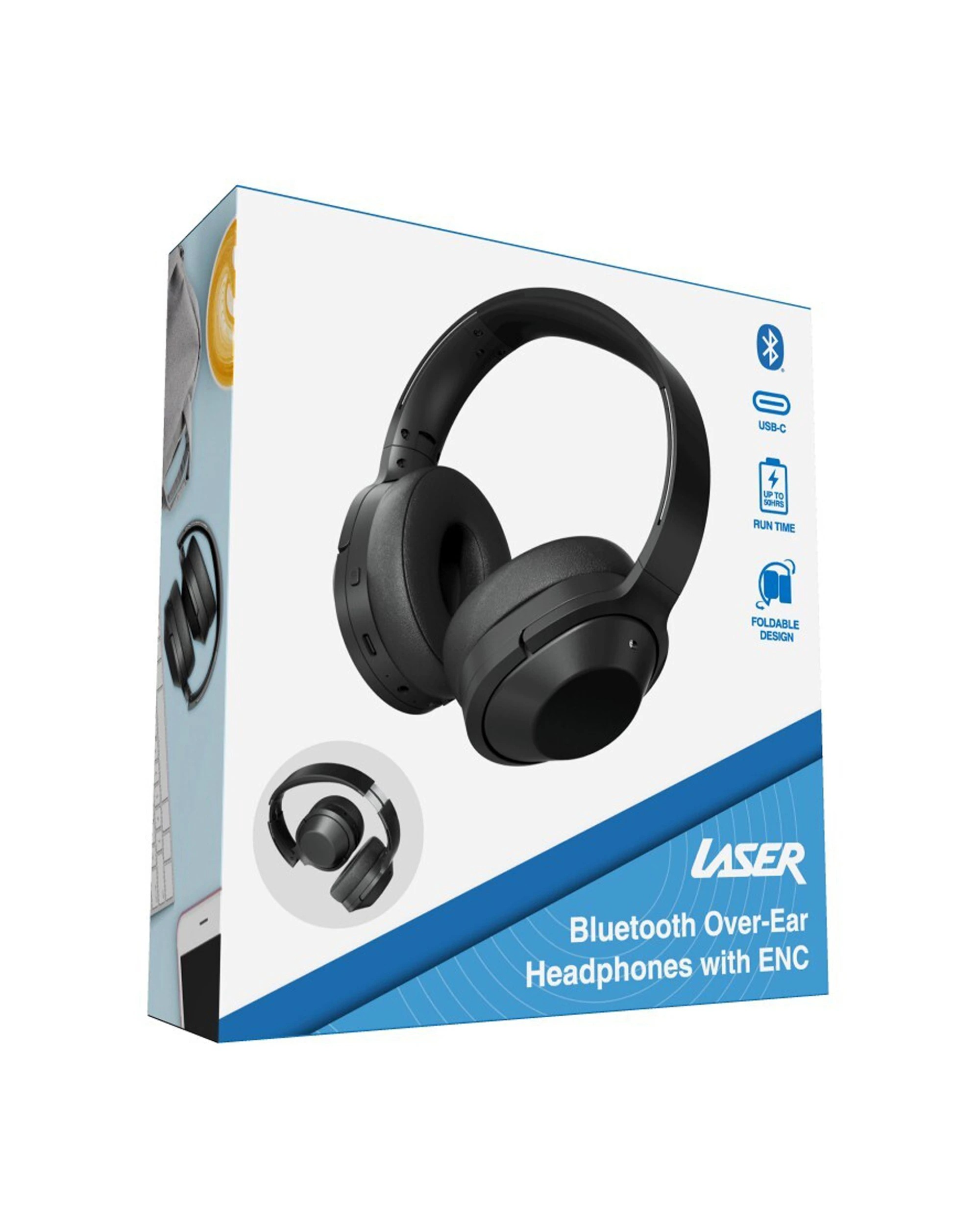 8 Laser Wireless Bluetooth Enc Over-ear Headphones Headset With Microphone - Black, 8 of 8