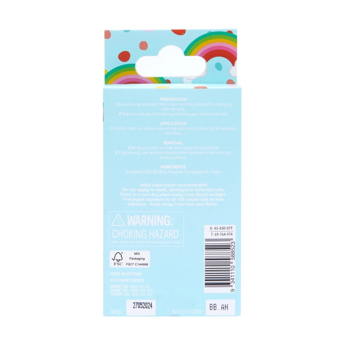 2 OXX Junior 24 Pack Pre-Glued Stick-On Nails - Sunrise Ombre, 2 of 5