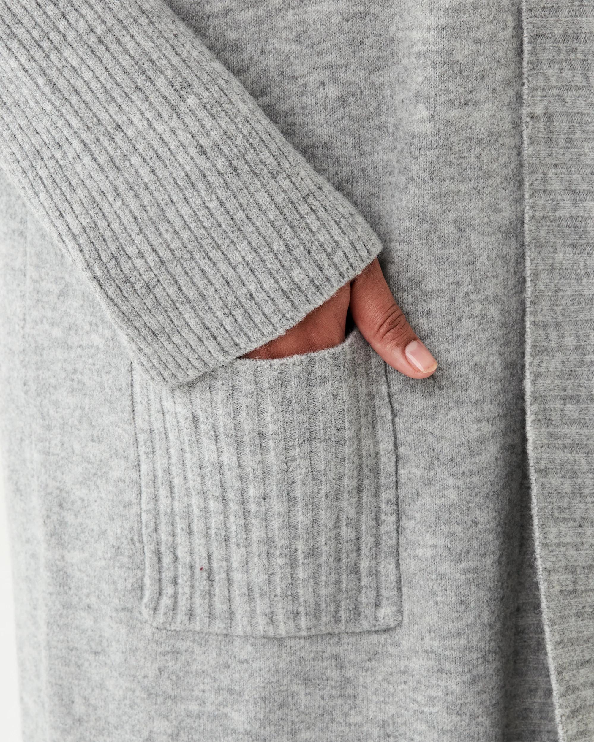 7 Curve Longline Rib Cardigan Grey Marle, 7 of 7
