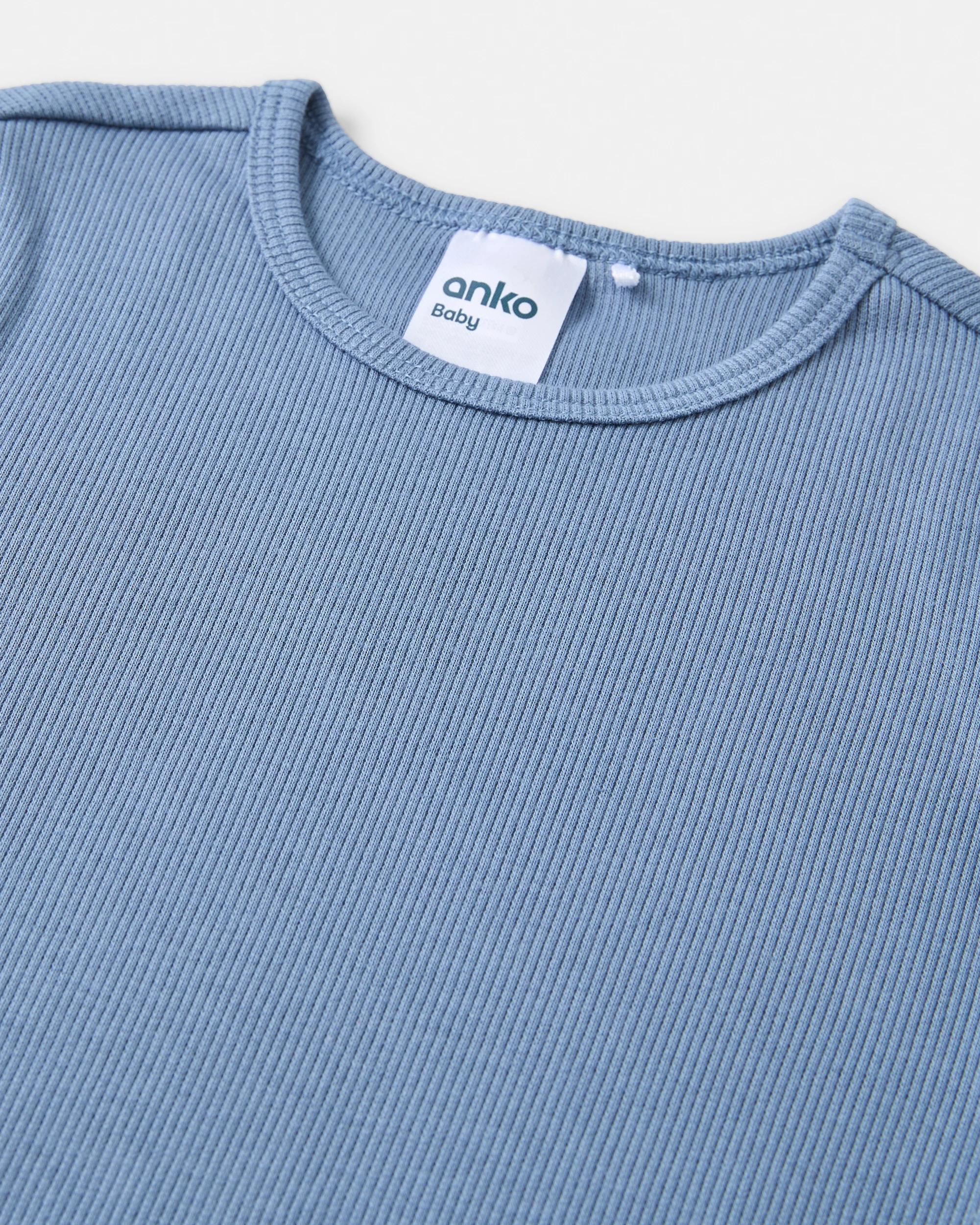 7 3 Pack Cotton Long Sleeve Bodysuits Blu Car, 7 of 8