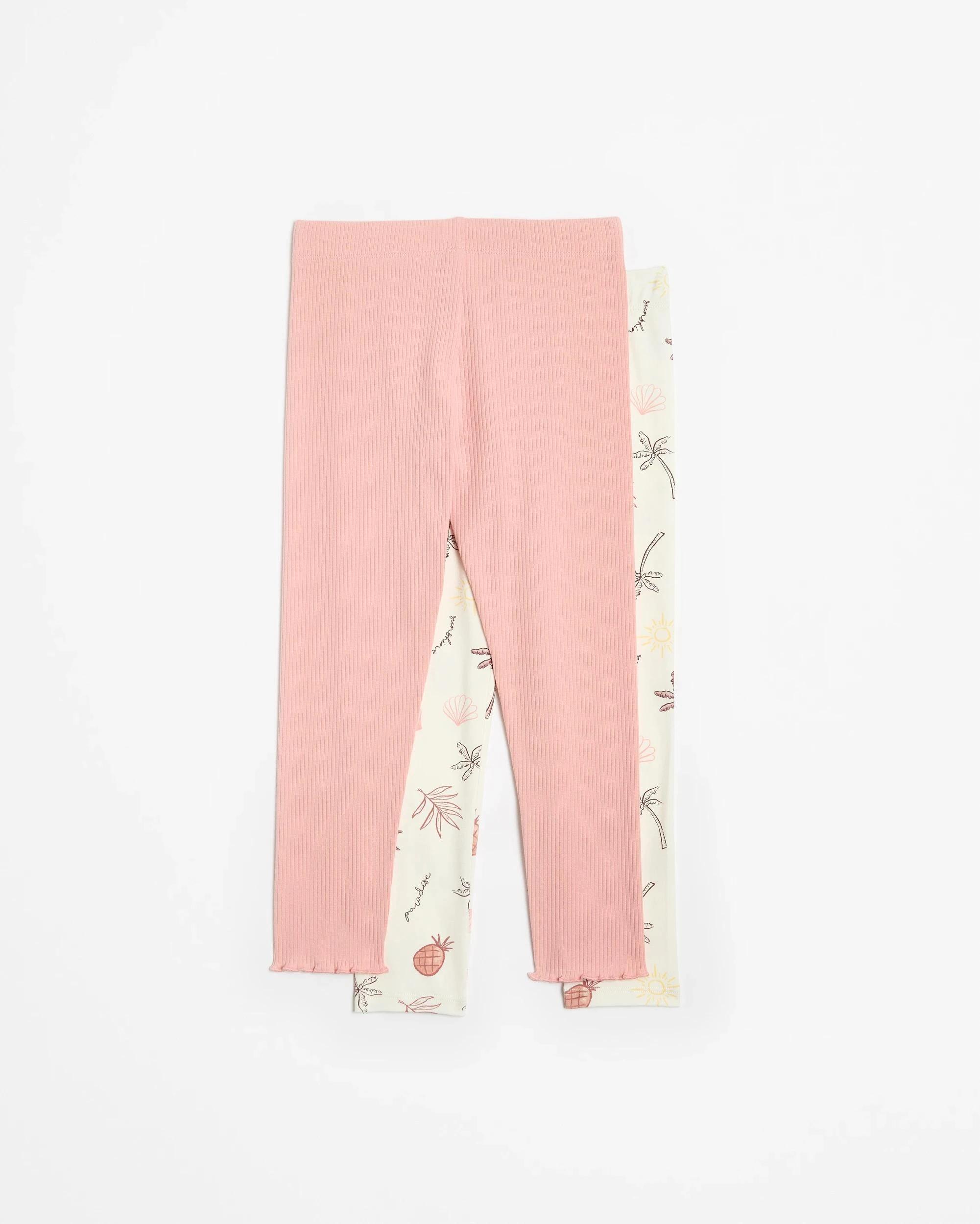 4 Target Kids Australian Cotton Leggings 2 Pack PINK SEA PARADISE, 4 of 4