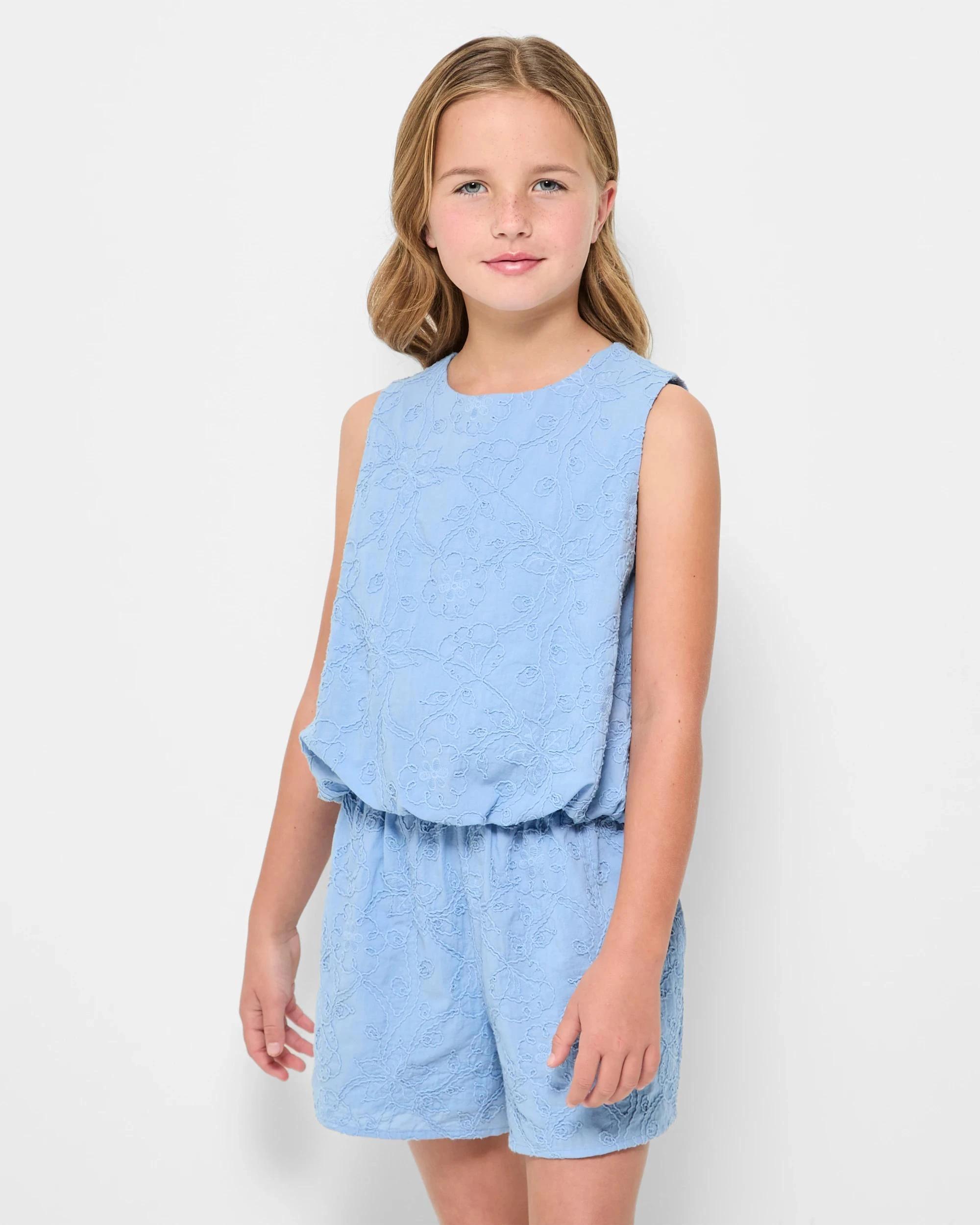 1 Target Bubble Hem Embroidered Tank Top BLUE, 1 of 7