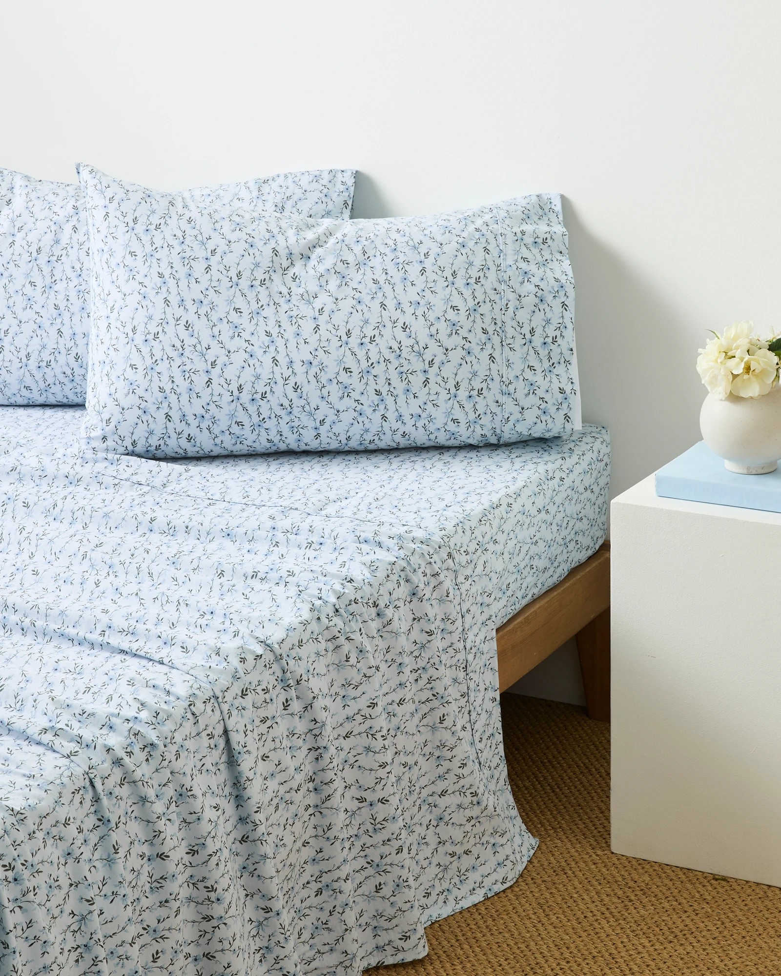 1 Target Belle Ditsy Floral Australian Cotton Sheet Set
 - Queen Bed
 - Blue, 1 of 2