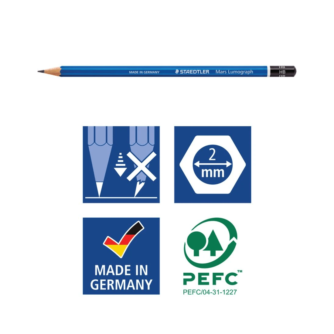 5 Staedtler Mars Lumograph Graphite Pencil 2B, 5 of 7