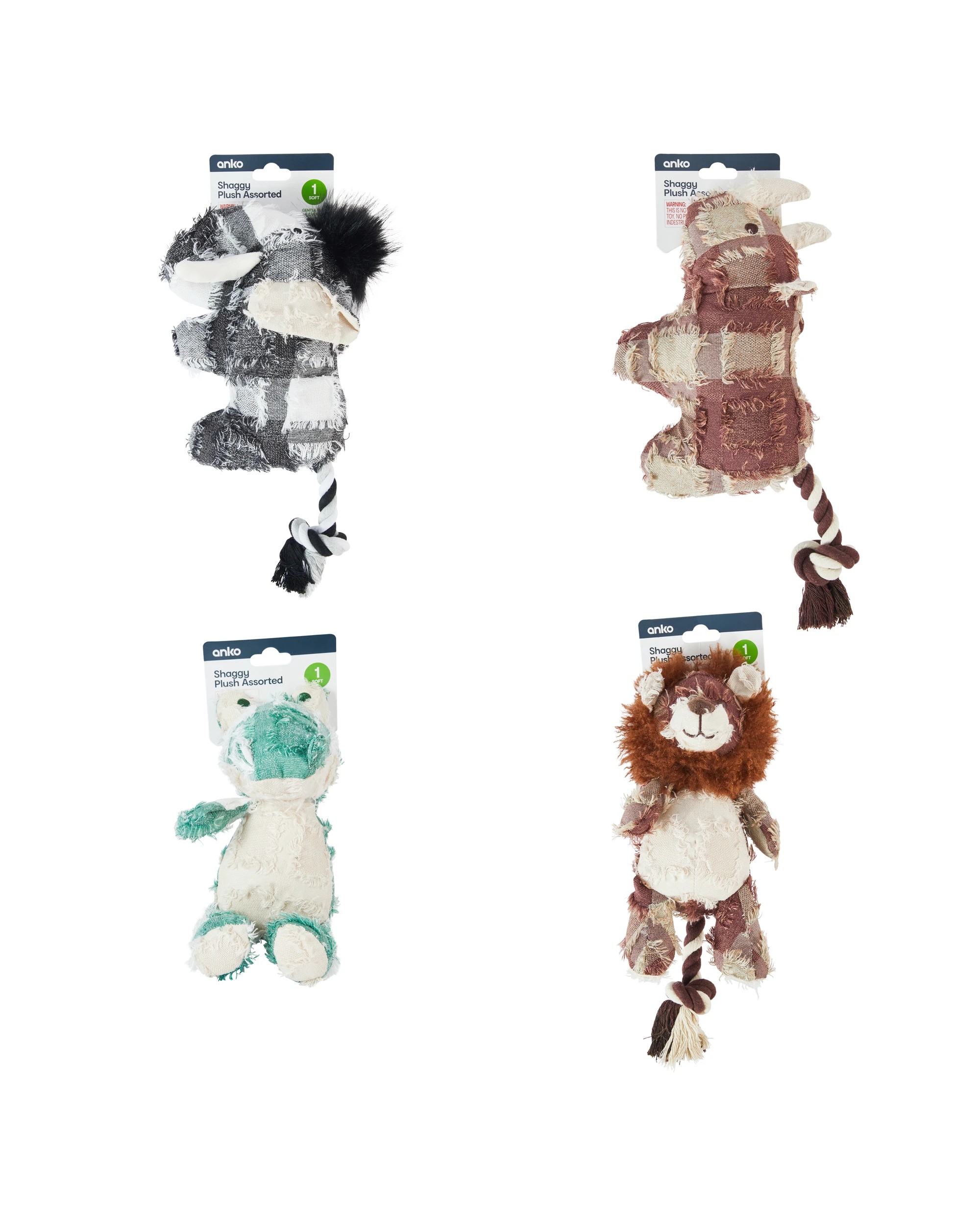 3 Shaggy Plush - Assorted, 3 of 3