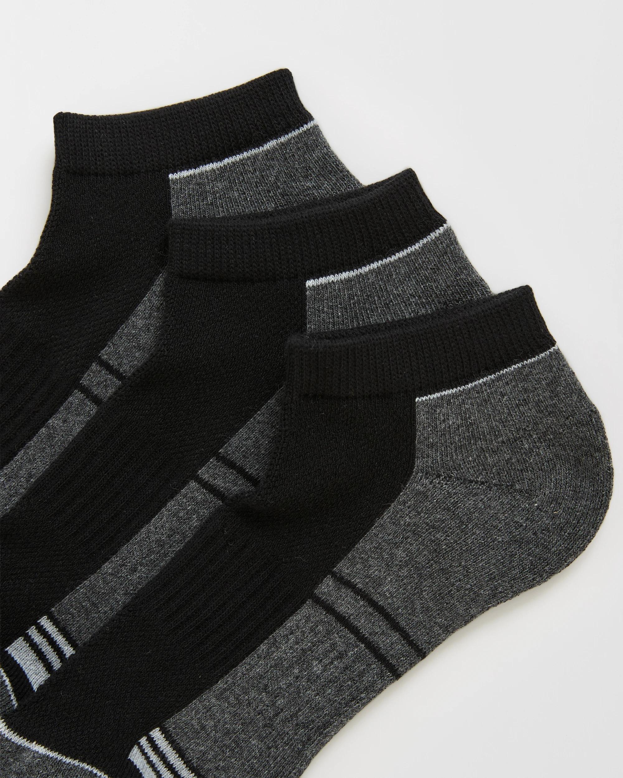 2 Maxx Australian Cotton Blend 3 Pack Low Cut Sport Socks BLACK, 2 of 3
