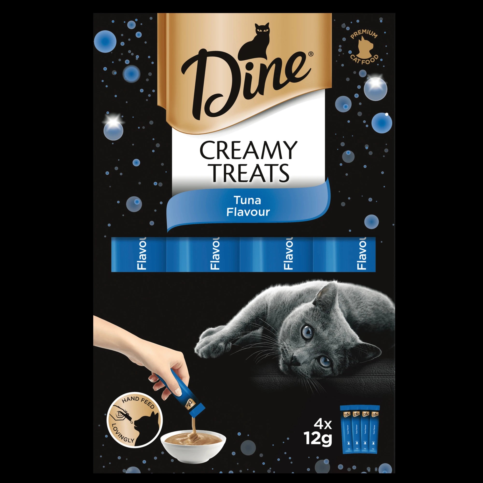 1 Dine Creamy Cat Treats Tuna Flavour 8pk X (4 X 12g), 1 of 1