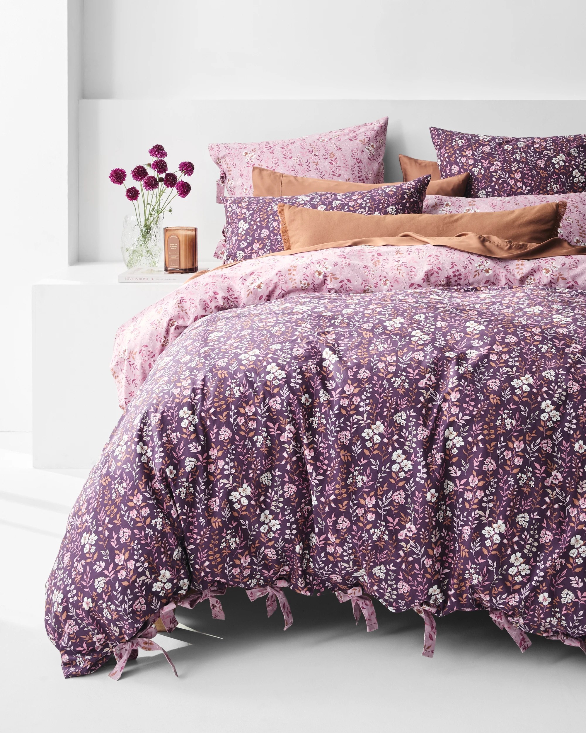 1 Target Raina Floral Australian Cotton Quilt Cover Set - Queen Bed - Purple, 1 of 10