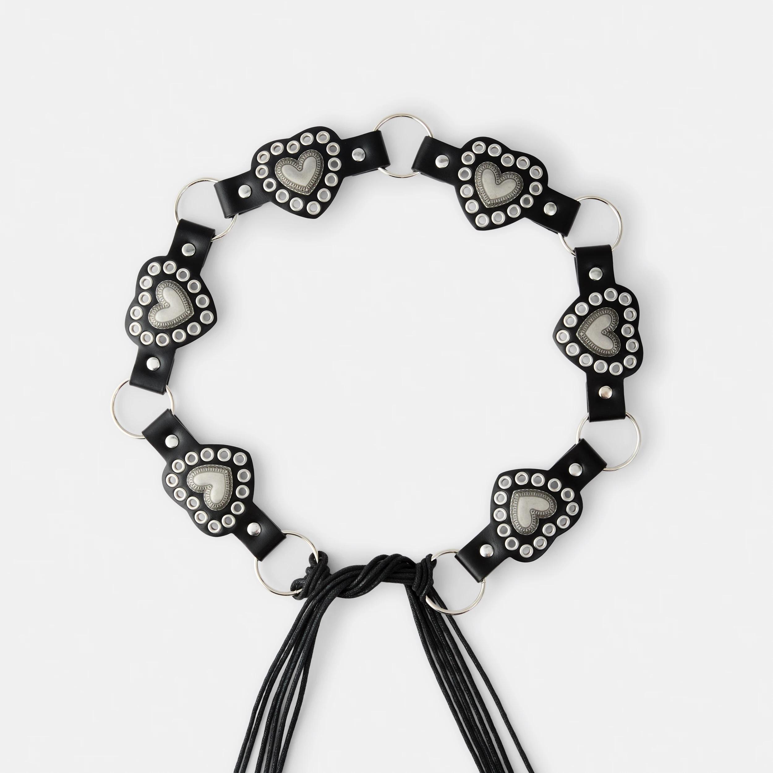 3 Heart Cord Belt Black, 3 of 3