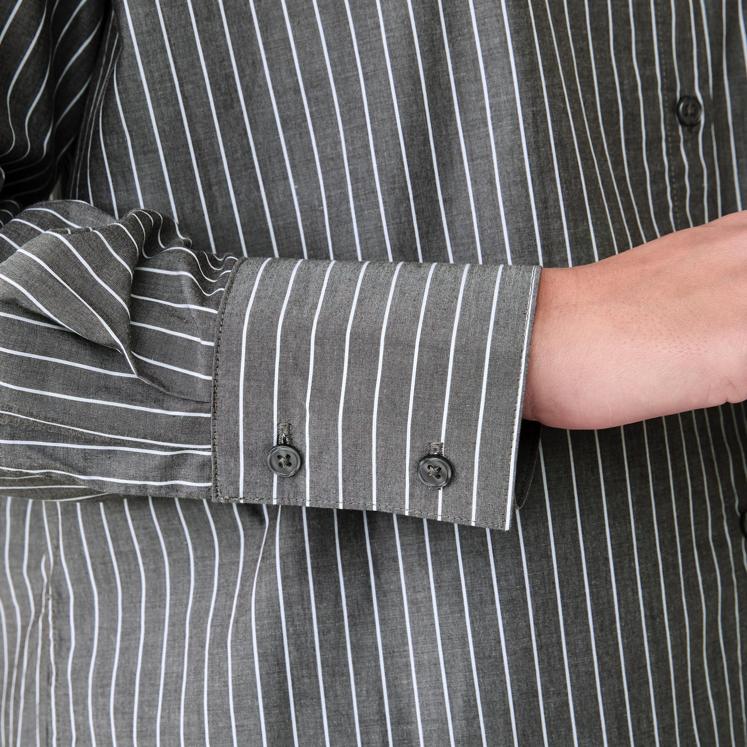 7 Long Sleeve Resort Shirt STRIPE MELTED CHOCOLATE, 7 of 8