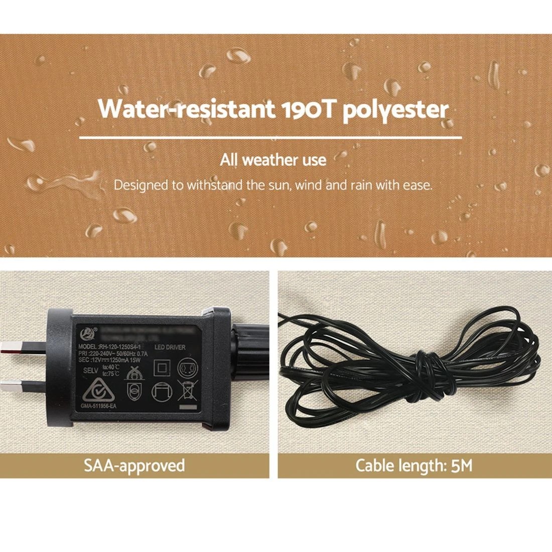 7 Jingle Jollys Christmas Inflatable Gingerbread Man 2.4m Illuminated Decorations Durable Space Saving Modern Decor - Gold, 7 of 7