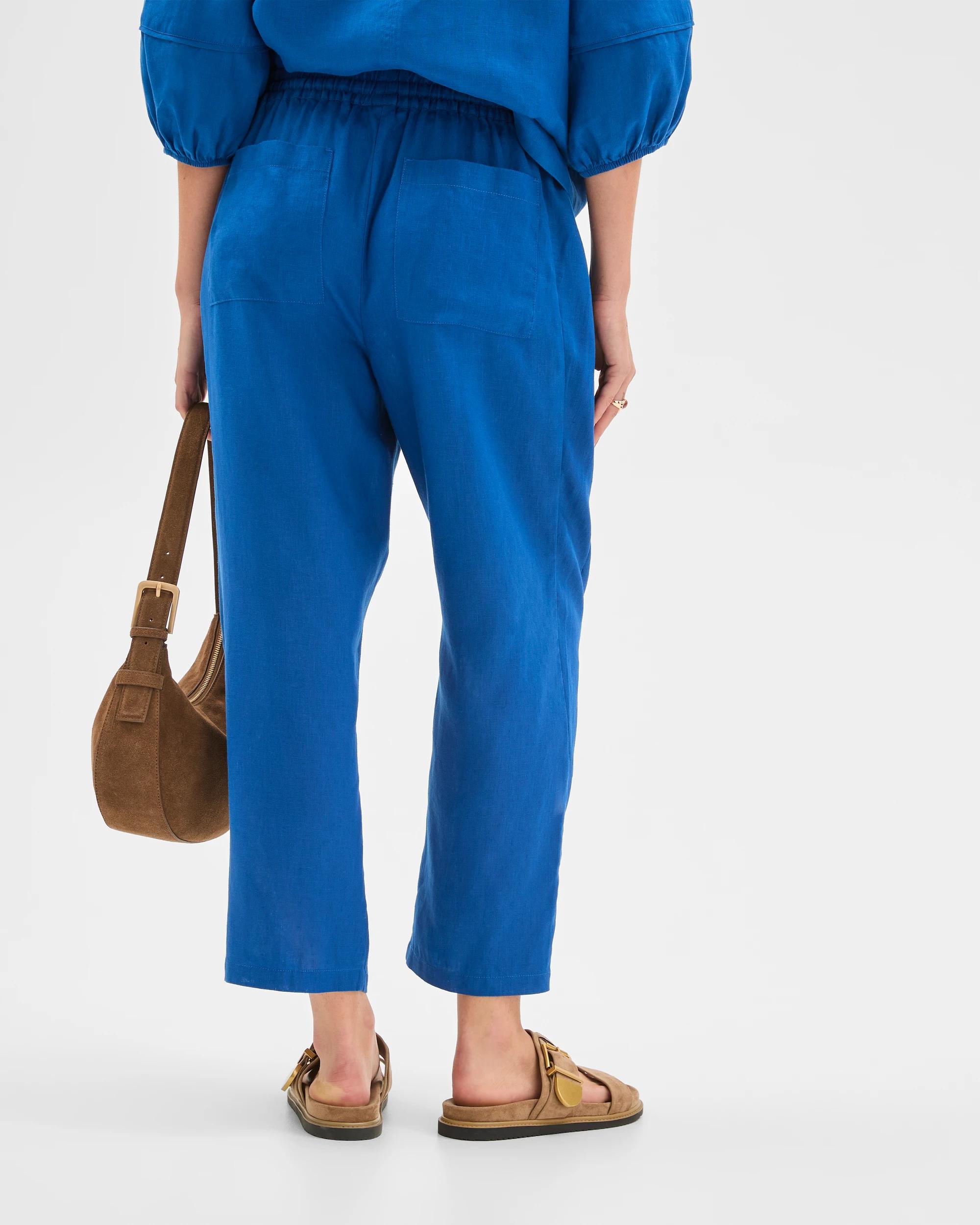 5 Target Woman European Linen Tapered Pants DEEP OCEAN, 5 of 5