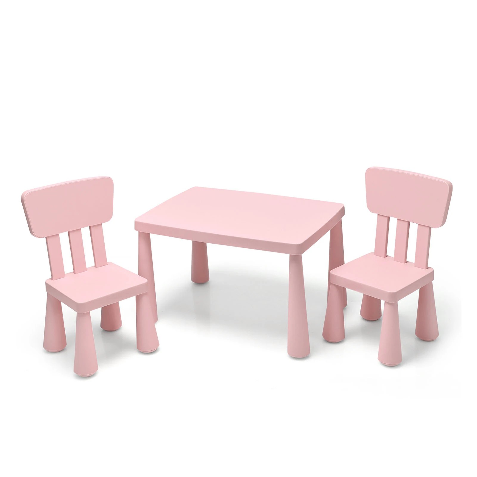 1 Costway Kids Table & Chairs Set Study Drawing Desk - Pink, 1 of 5