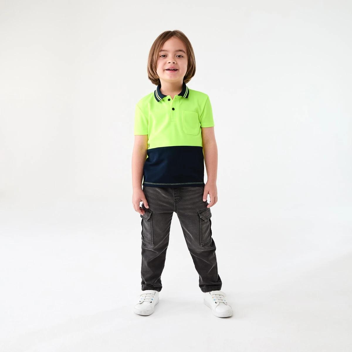 5 Mini Me Work Polo T-shirt FLURO YELLOW, 5 of 6