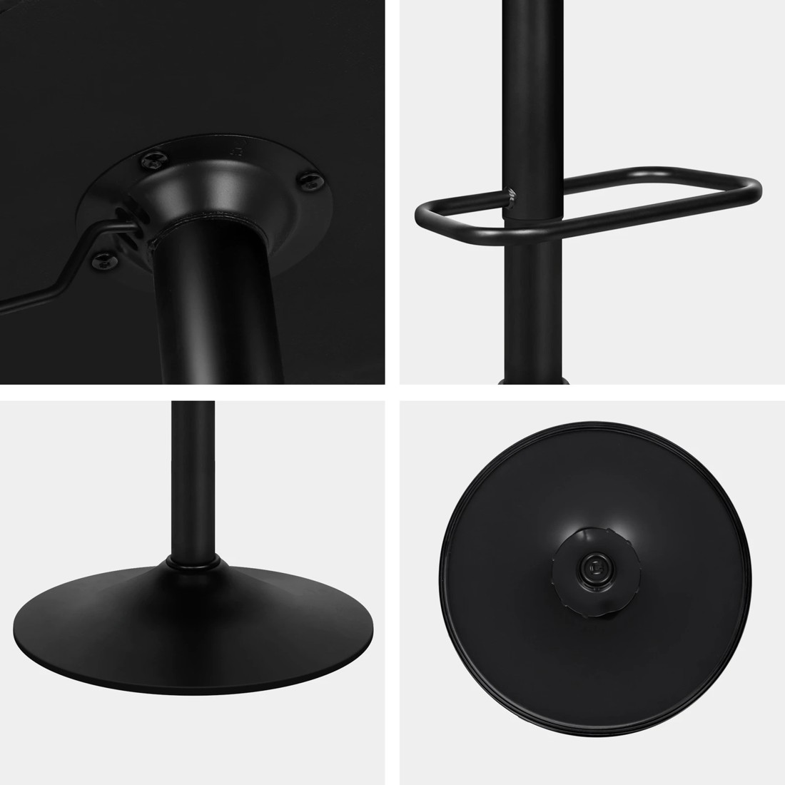 5 Alfordson 4x Bar Stools Gas Lift Fabric Bar Chairs Kitchen Swivel Gloria - Grey, 5 of 10