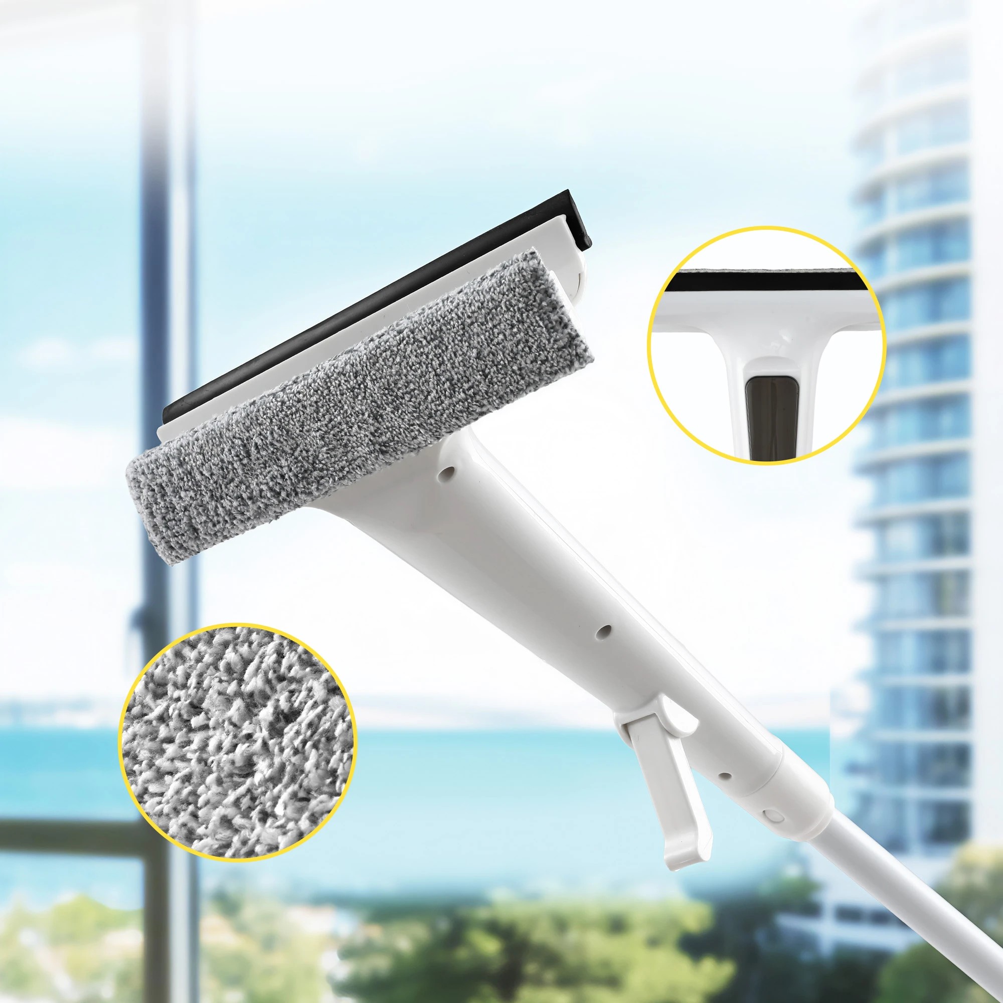 Giantz Window Cleaner Mirror Car, Spray Scrub Squeegee 136cm Extendable ...