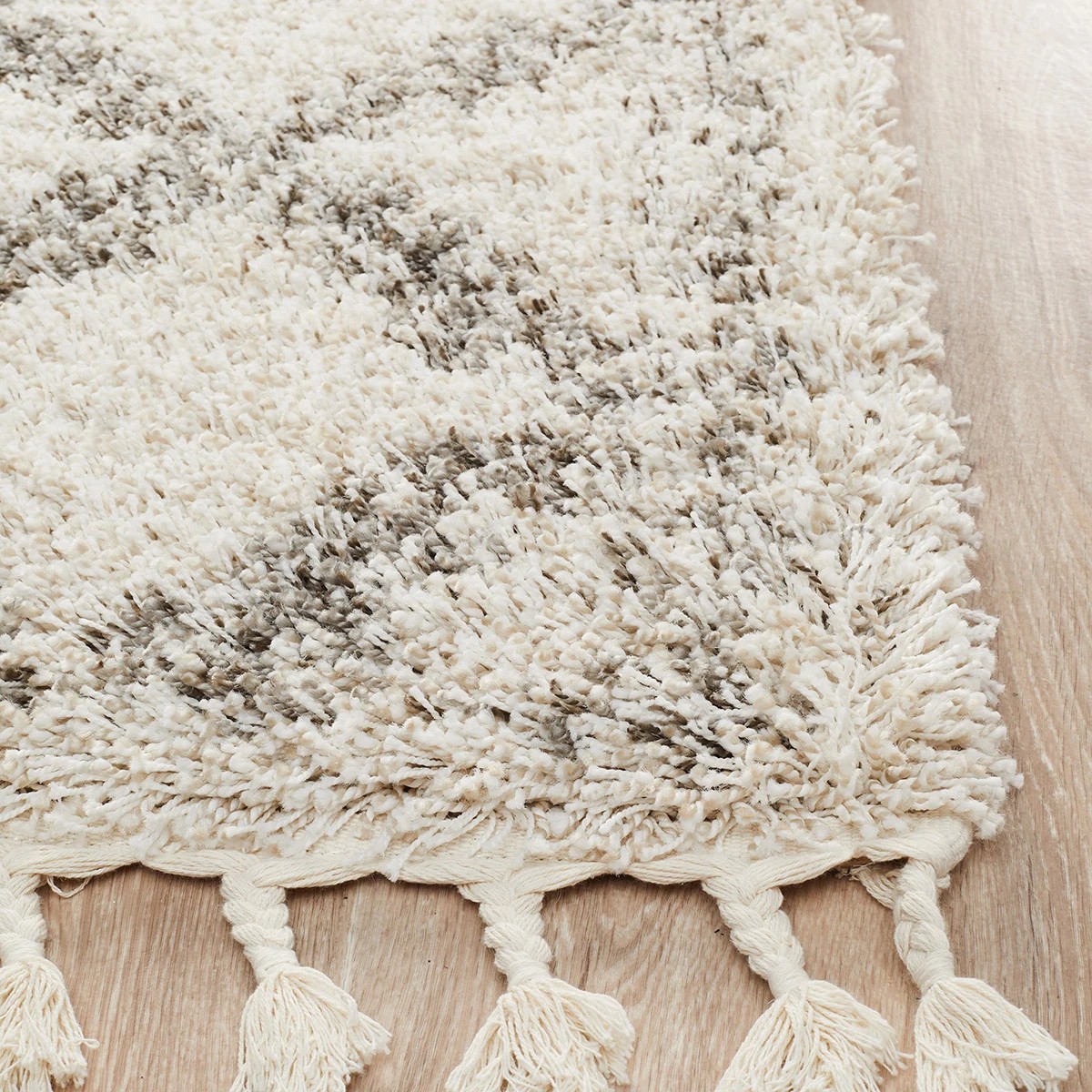 3 Common Ground Rugs Amber 33 400x80cm - Large Shag Rug - Beige, 3 of 7