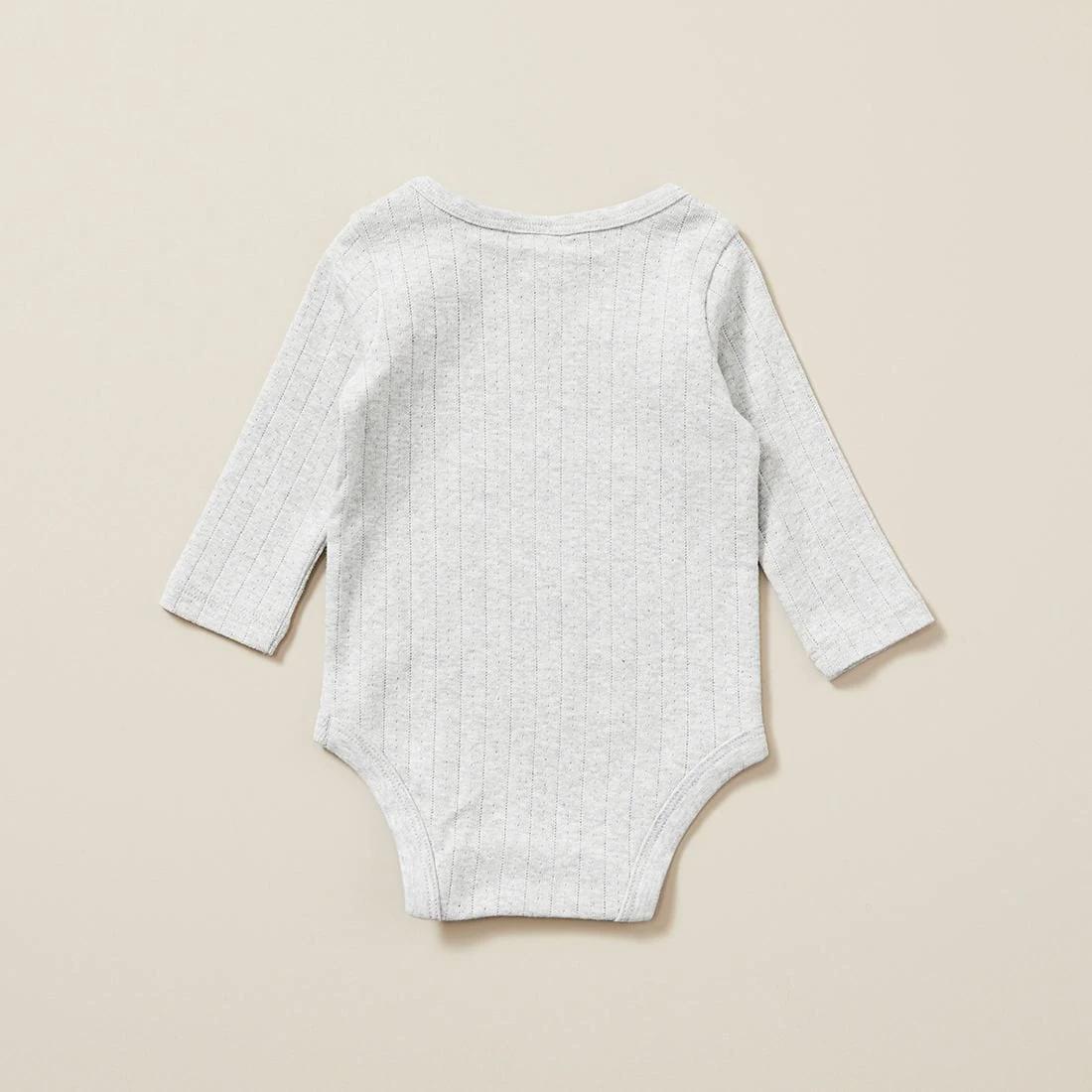 2 Target Baby Organic Cotton Pointelle Bodysuit GREY, 2 of 3