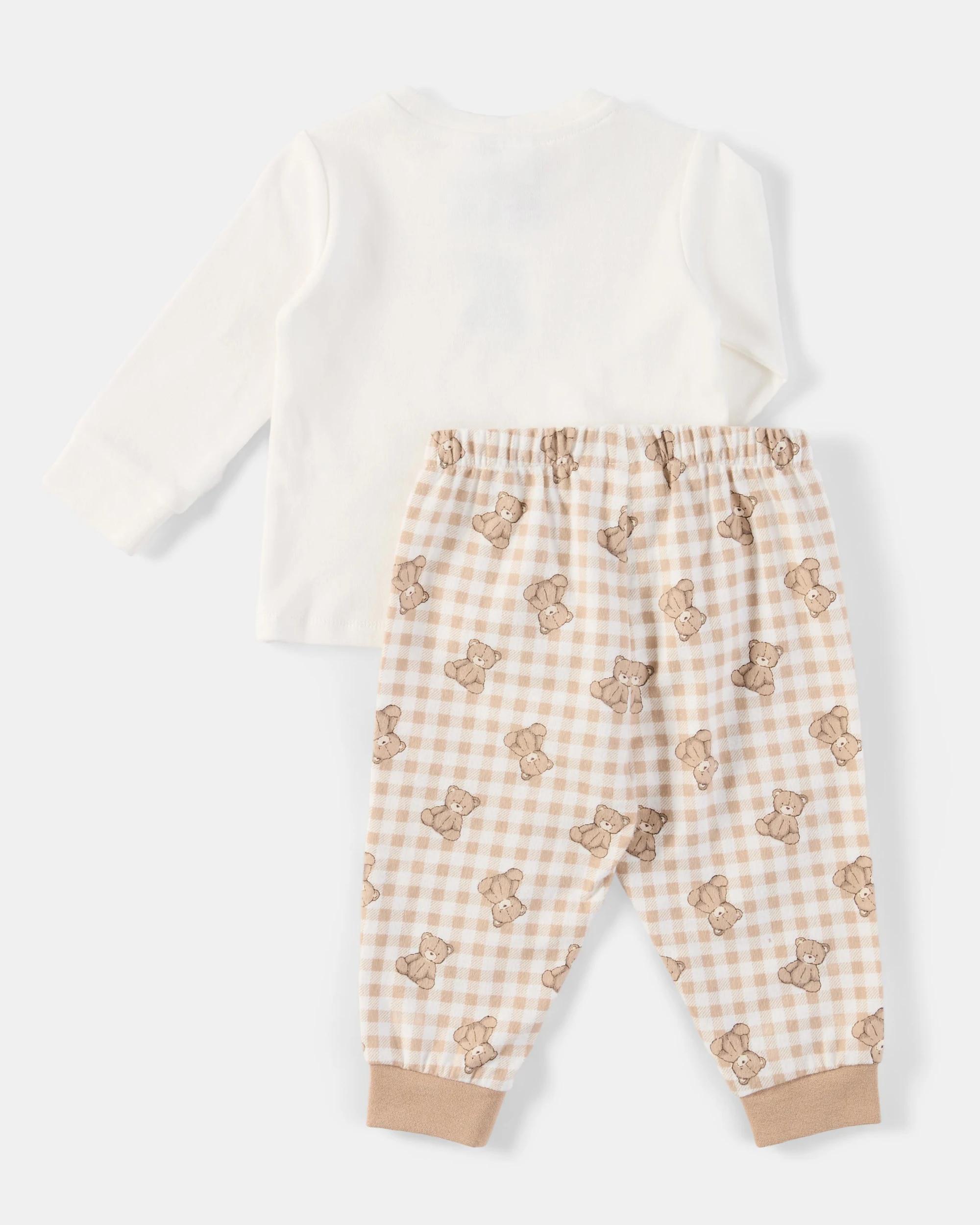 2 Cotton Knit Woven Pyjama Set Beary Cute, 2 of 5