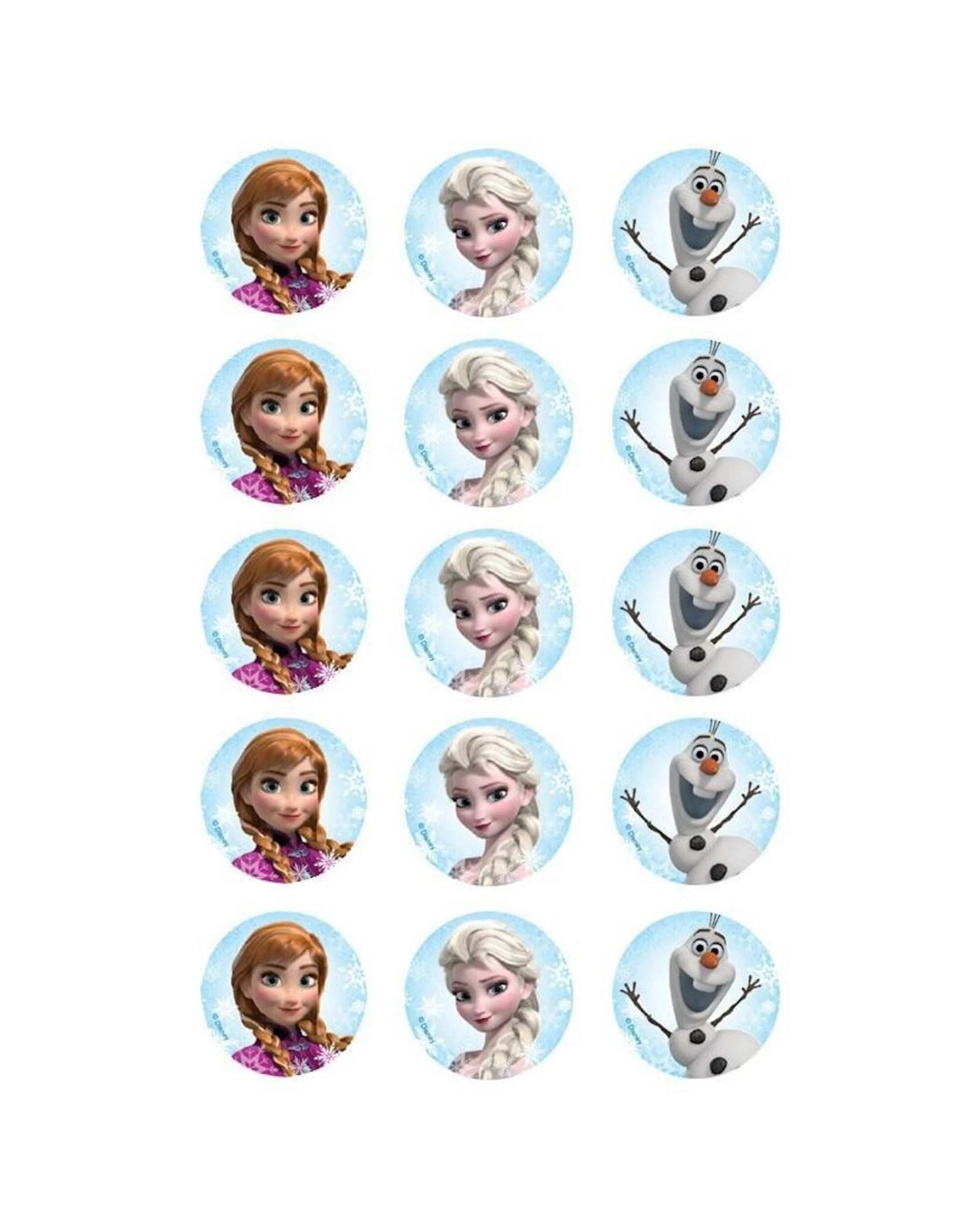1 Disney Frozen Edible Cupcake Decorations Pack of 15, 1 of 1
