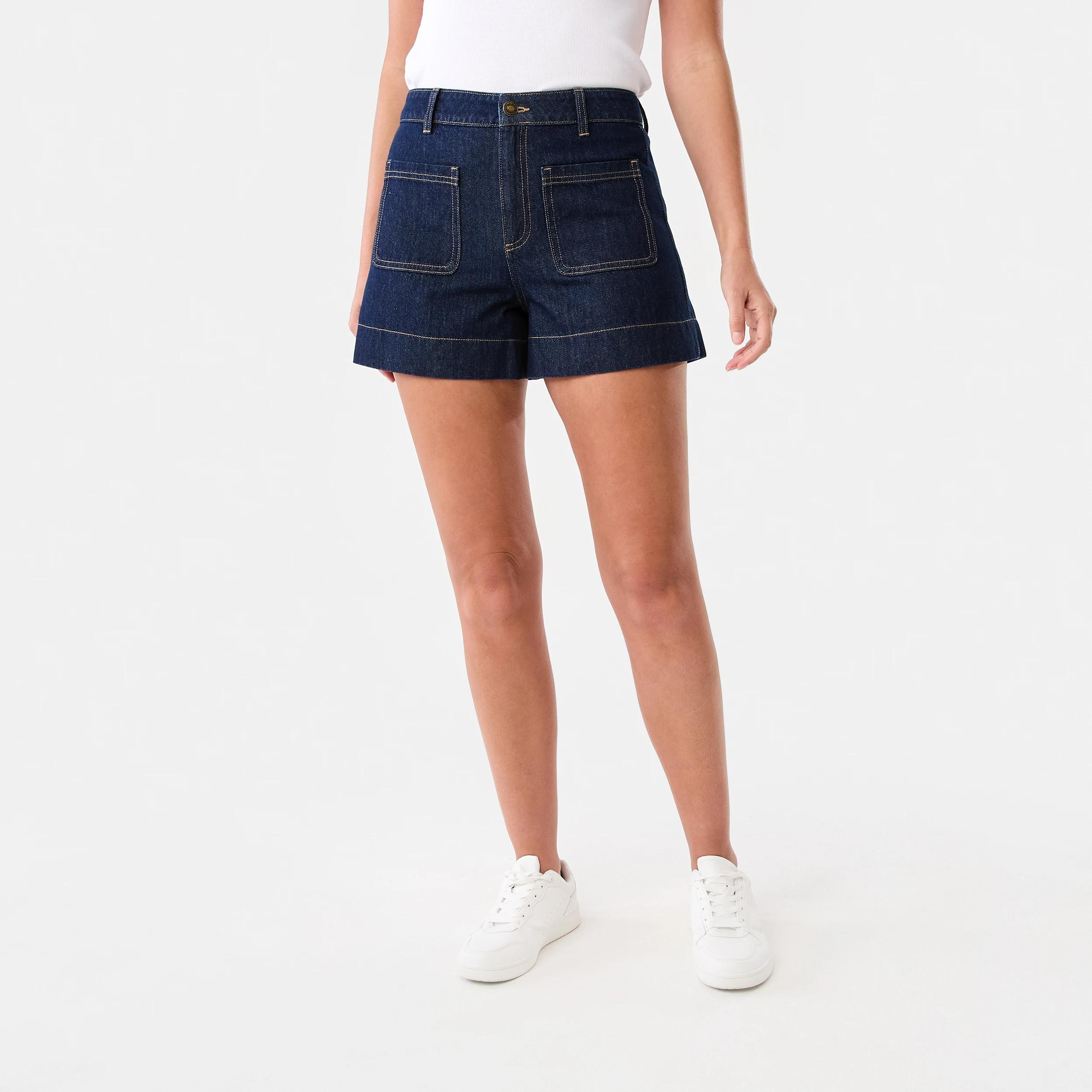 6 Pocket Front Denim Shorts Indigo Wsh, 6 of 6