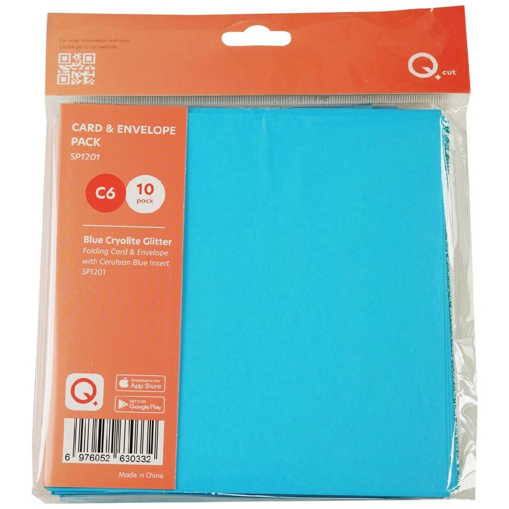 1 Qcut Folding Cards Set Blue Glitter/Blue, 1 of 3