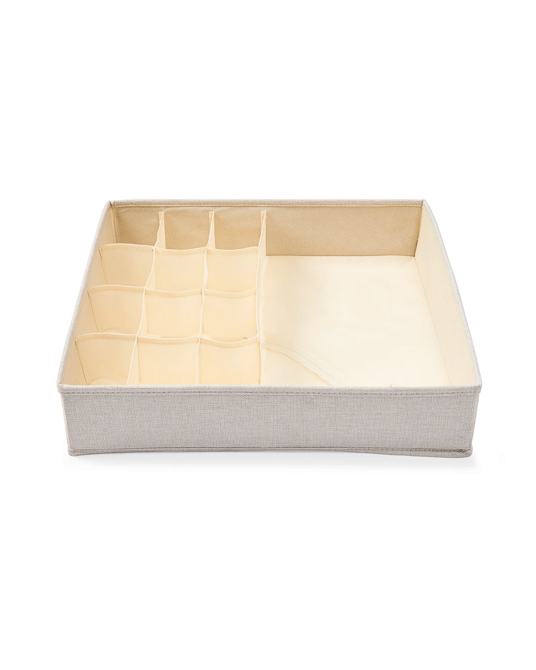 3 Linen Look Multi Grid Organiser - Beige, 3 of 8