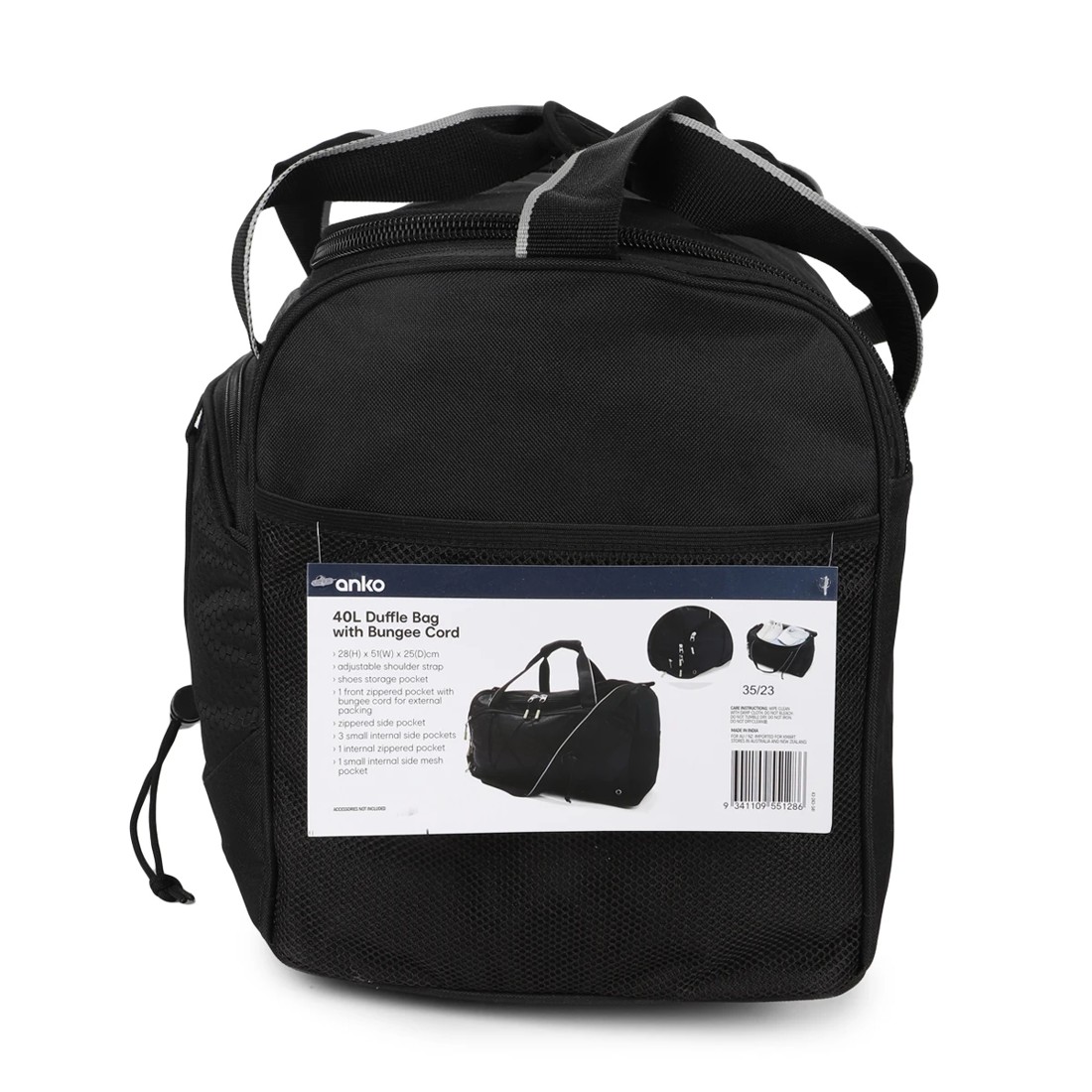 9 40L Duffle Bag with Bungee Cord - Black, 9 of 9