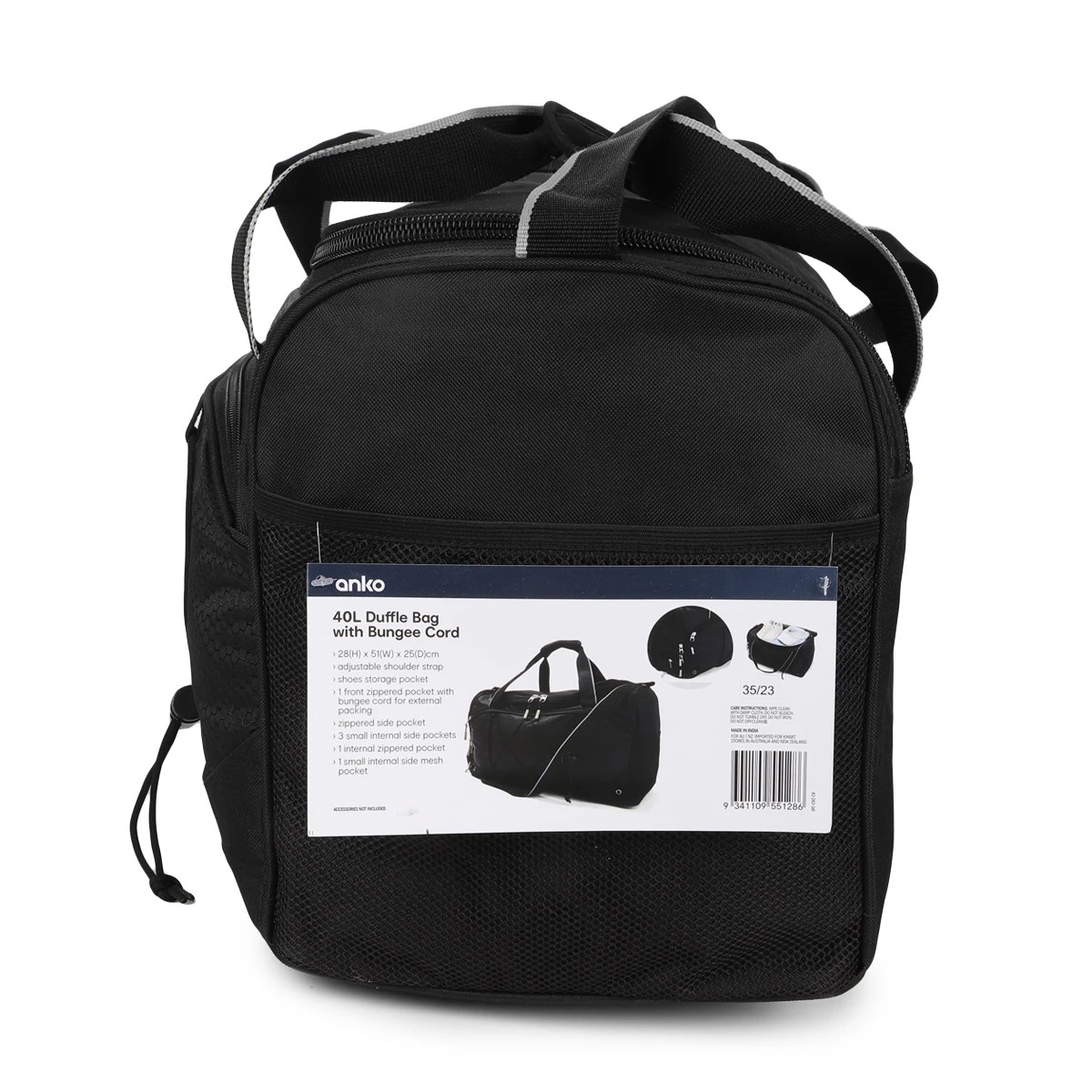 9 40L Duffle Bag with Bungee Cord - Black, 9 of 9