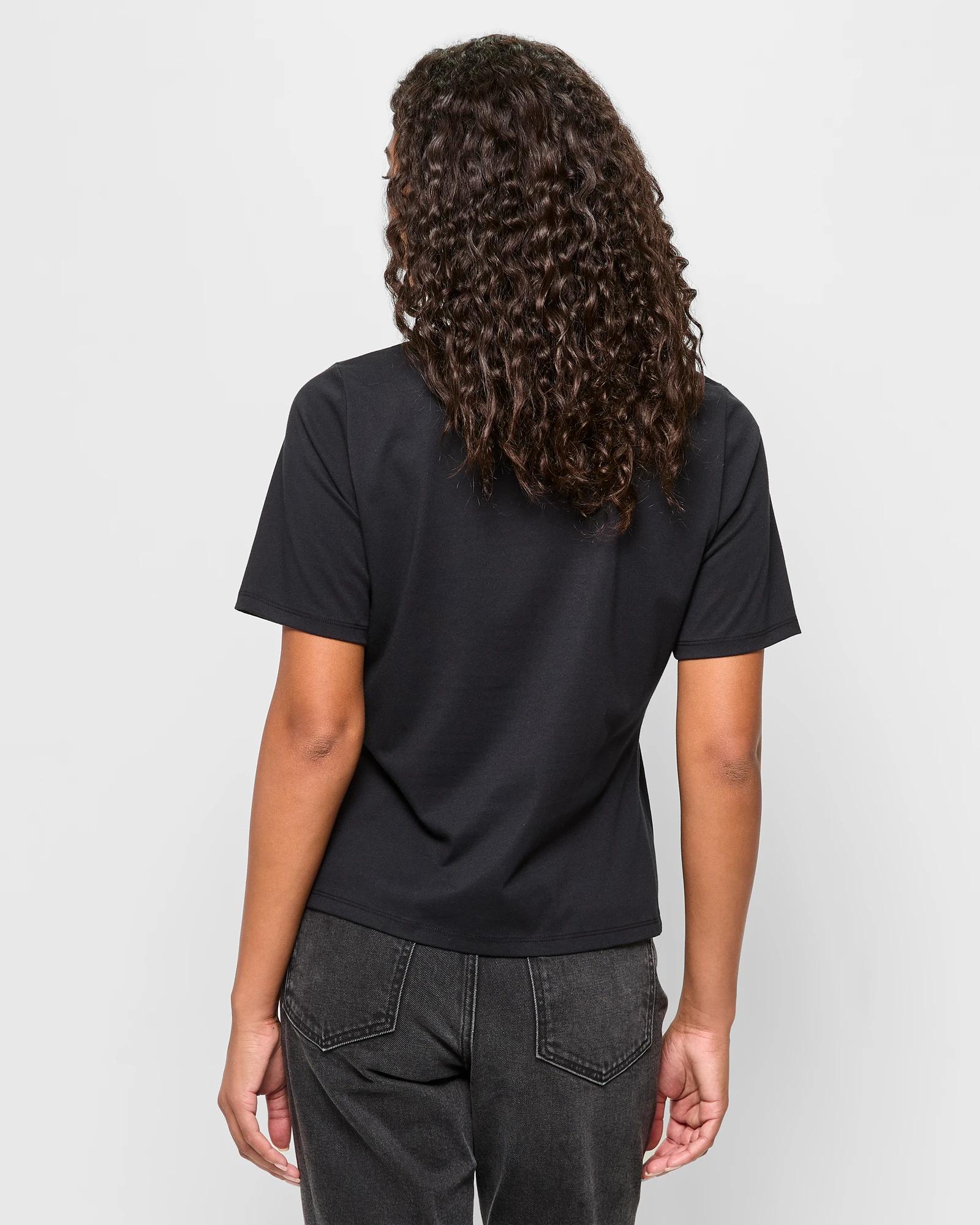 4 Target Australian Cotton Blend Asymmetrical Tuck T-shirt BLACK, 4 of 5