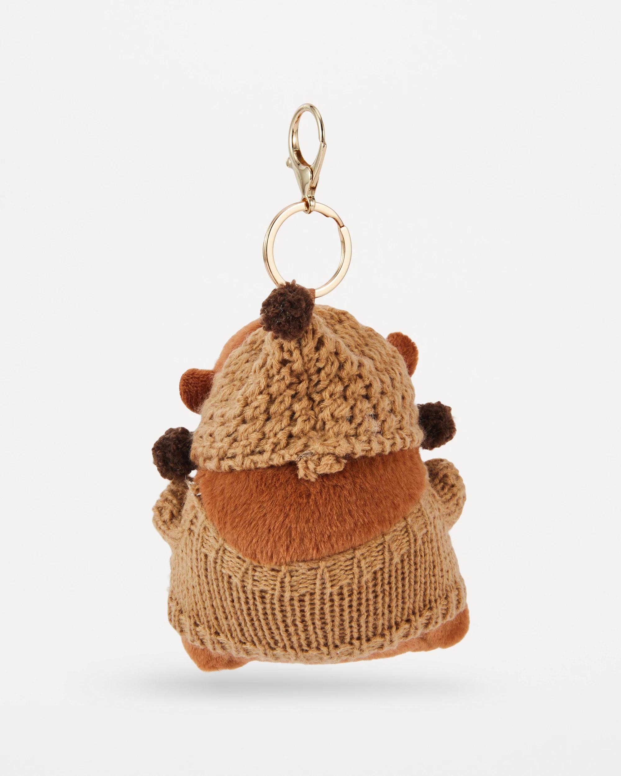 3 Capybara Knit Charm Keyring - Brown and Gold Tone Brown, 3 of 5