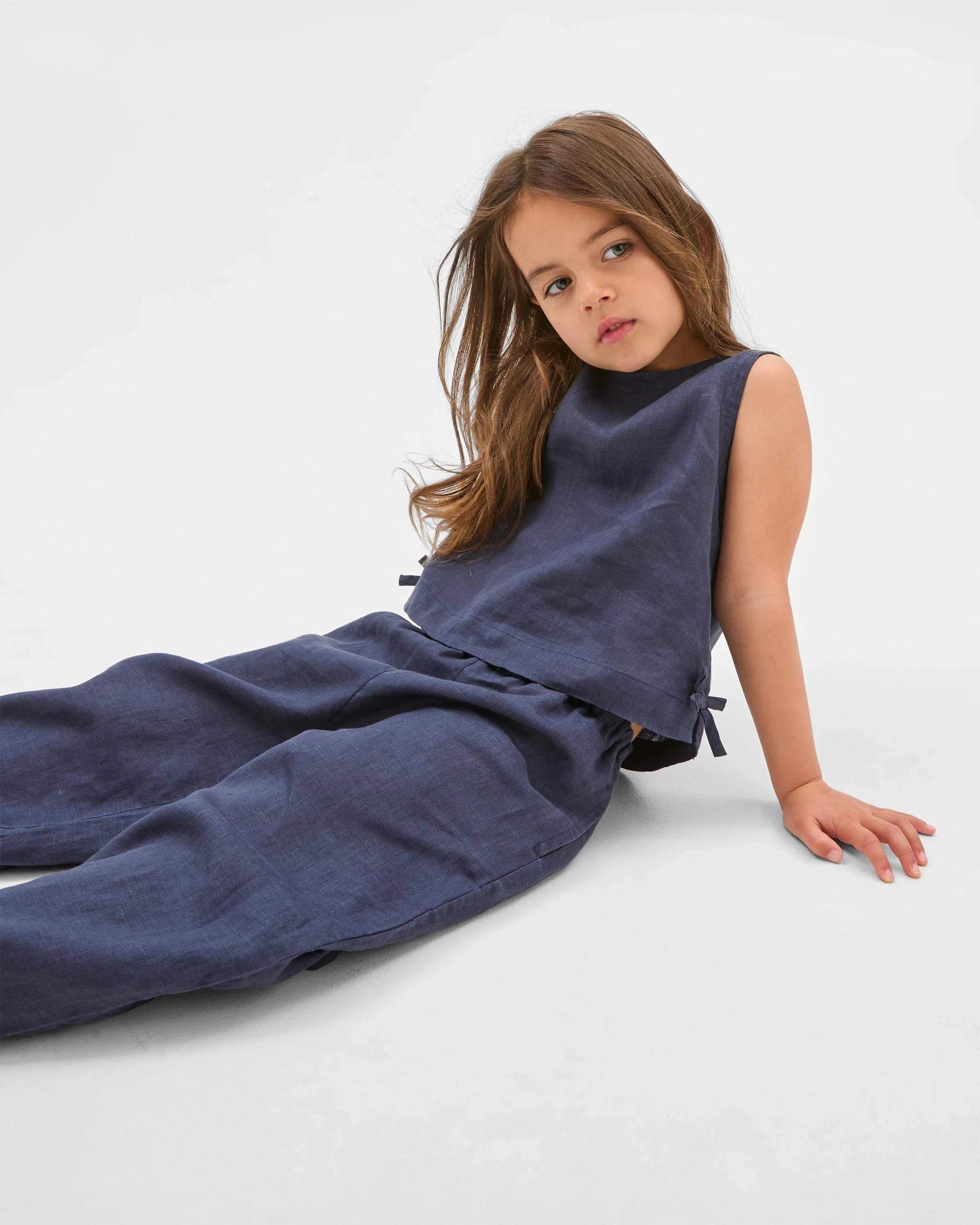 1 Target European Linen Fashion Pants NAVY, 1 of 6