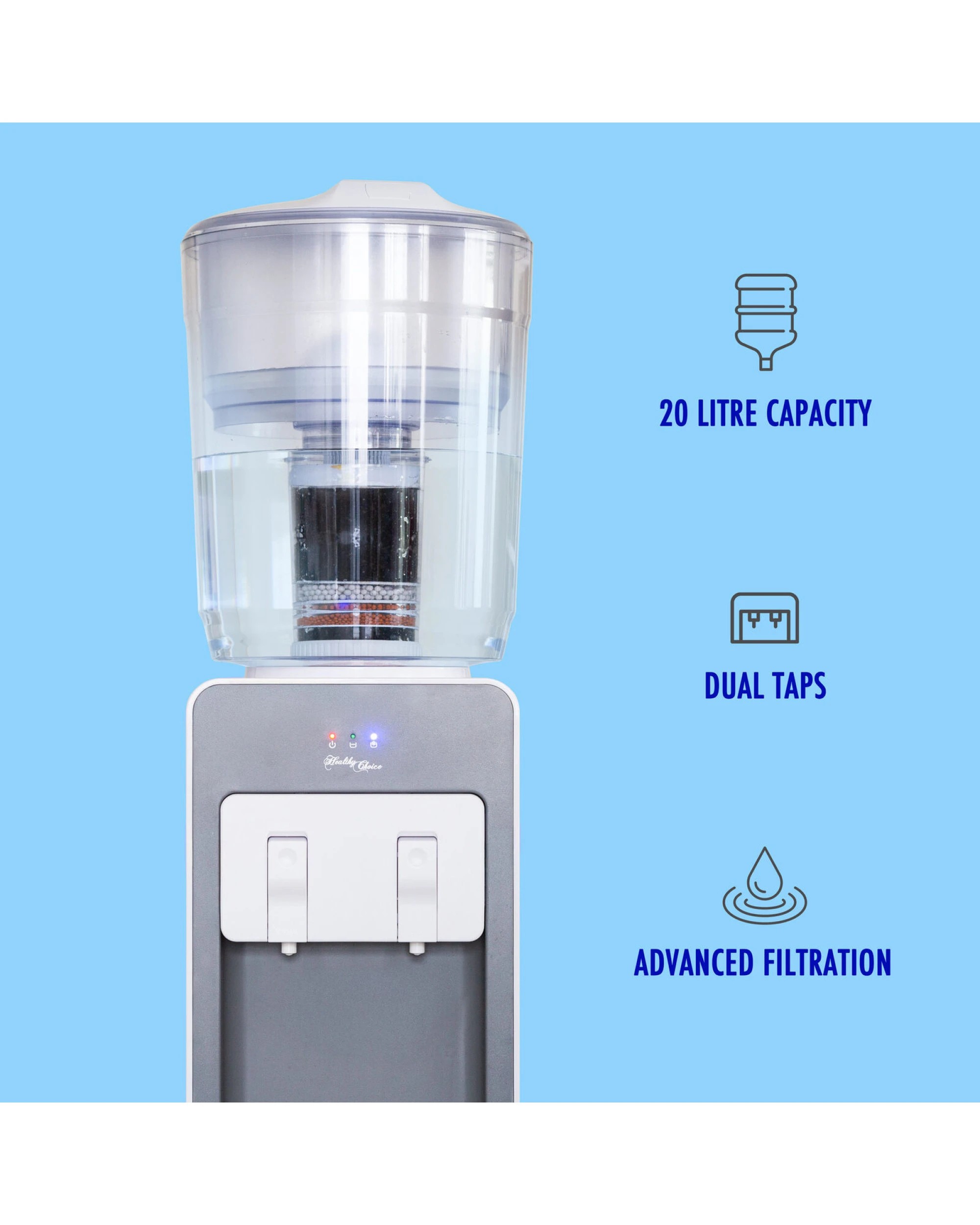 3 Healthy Choice Standing Cooler, Filter & Water Dispenser (20L) Dual Tap, 3 of 9