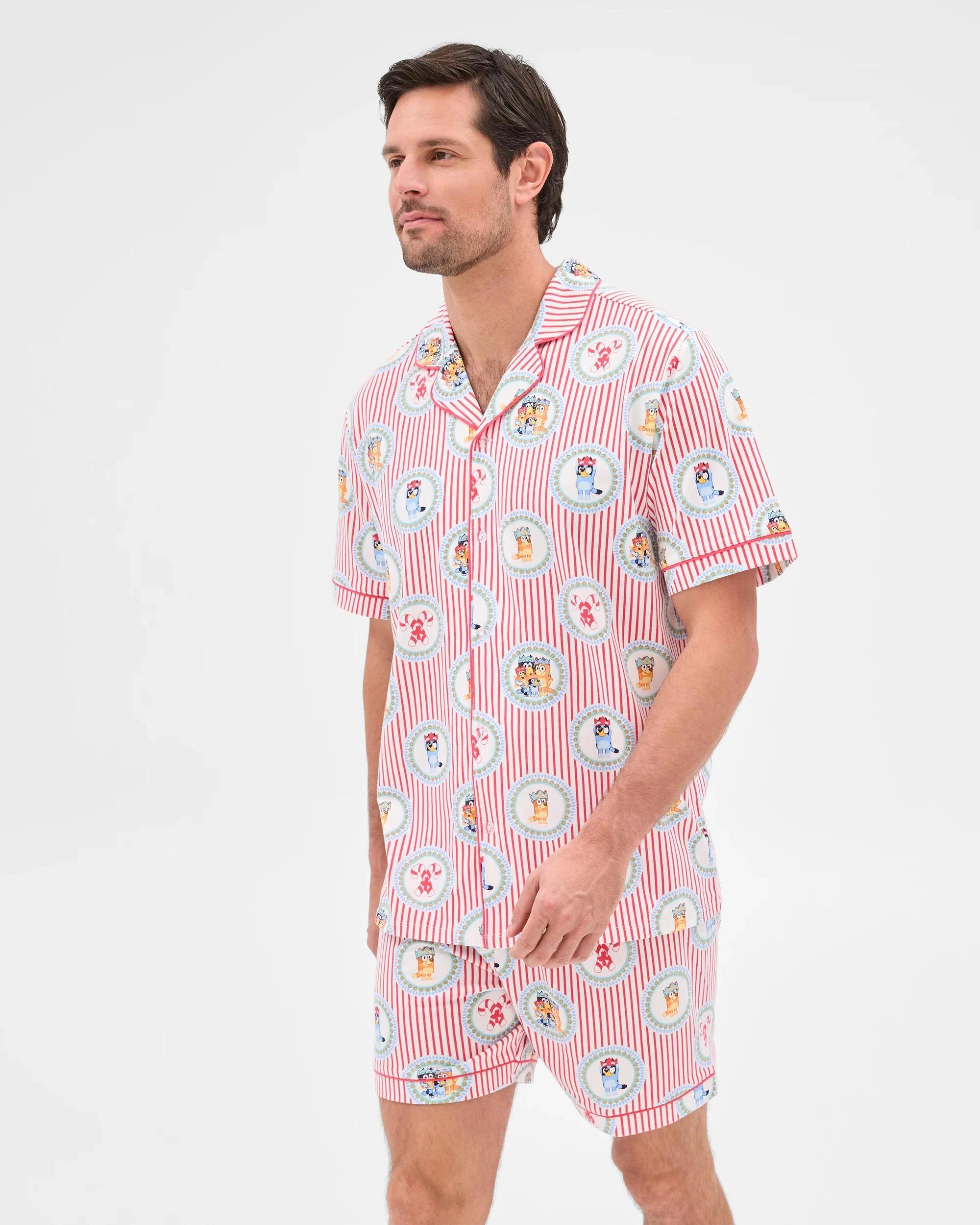 2 Family Matching Christmas Bluey Mens Australian Cotton Pyjama Set BLUEY, 2 of 8