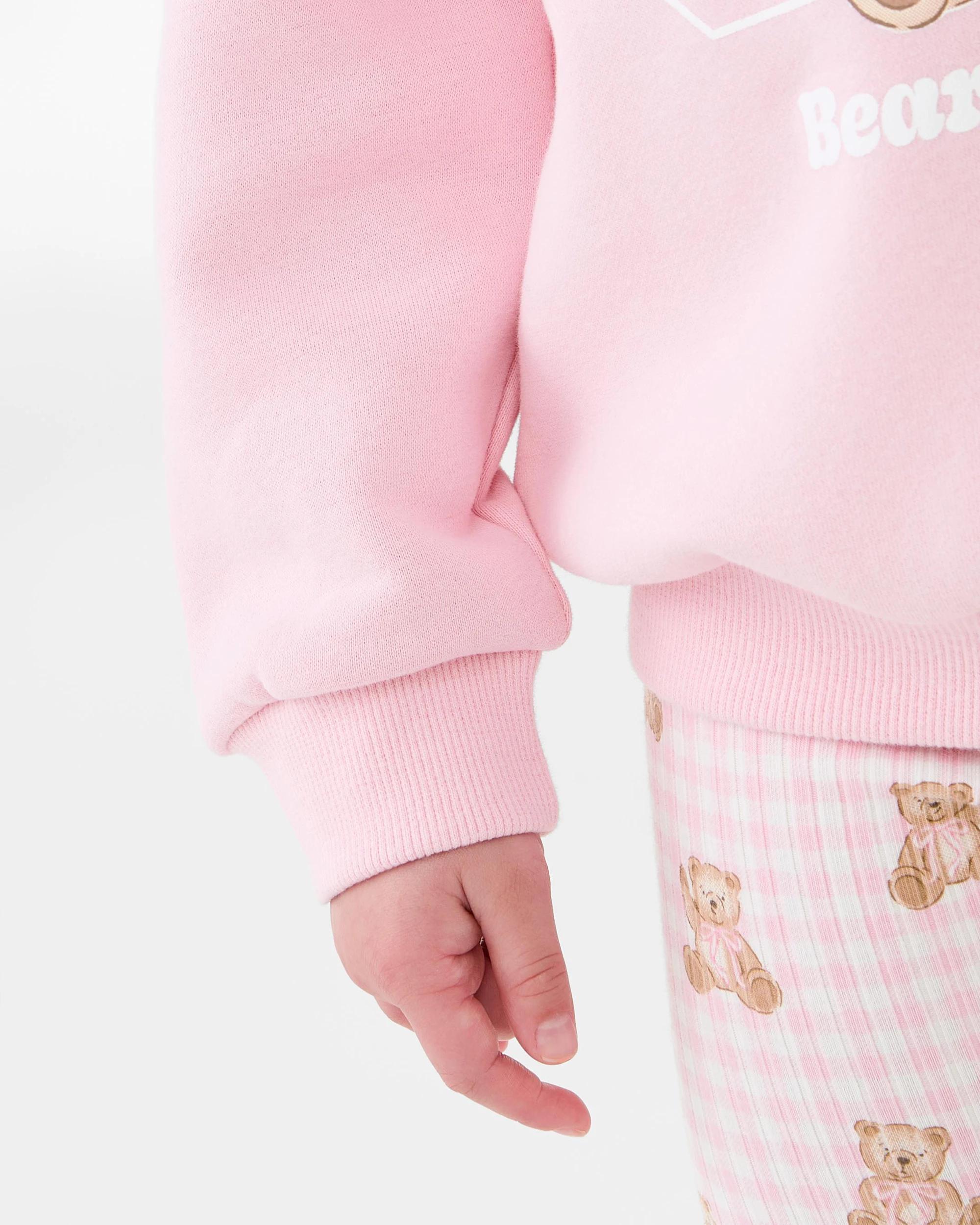 6 Crew Neck Top and Leggings Set Pnk Bear, 6 of 7