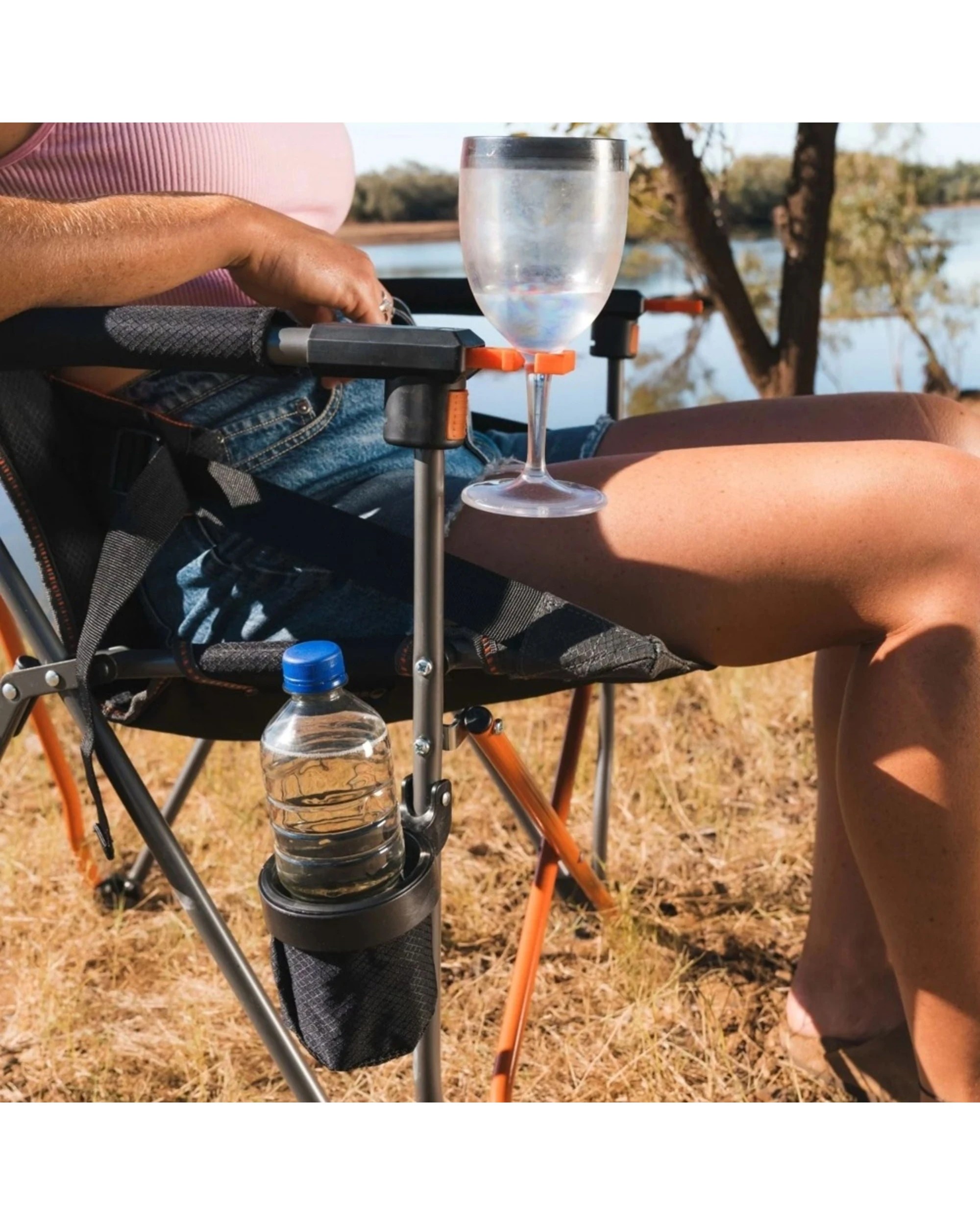 8 Wildtrak Cheynes Solid Arm Chair Dlx 200Kg Outdoor Camping Cup Holder - Multi, 8 of 9