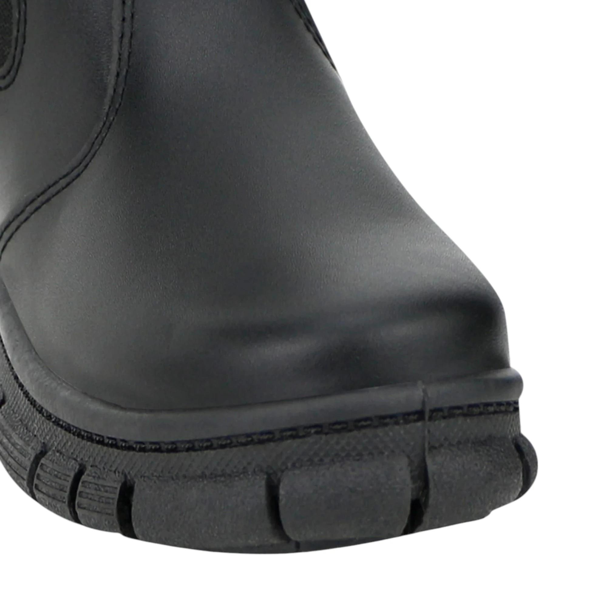 4 Grosby New Ranch Junior Boys Boots Black School Leather Slip On Shoes BLACK, 4 of 4